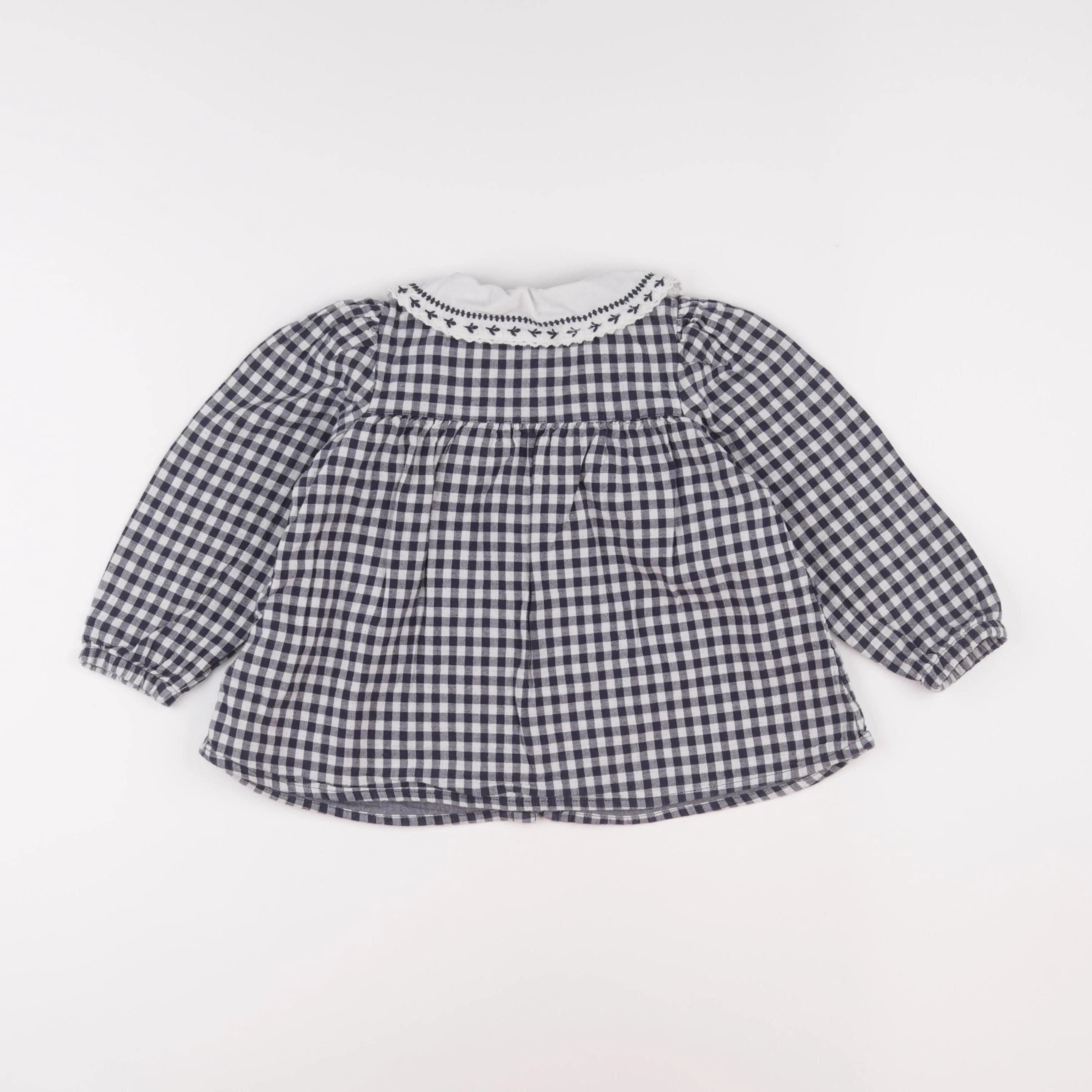 Monoprix - blouse bleu, blanc - 5 ans