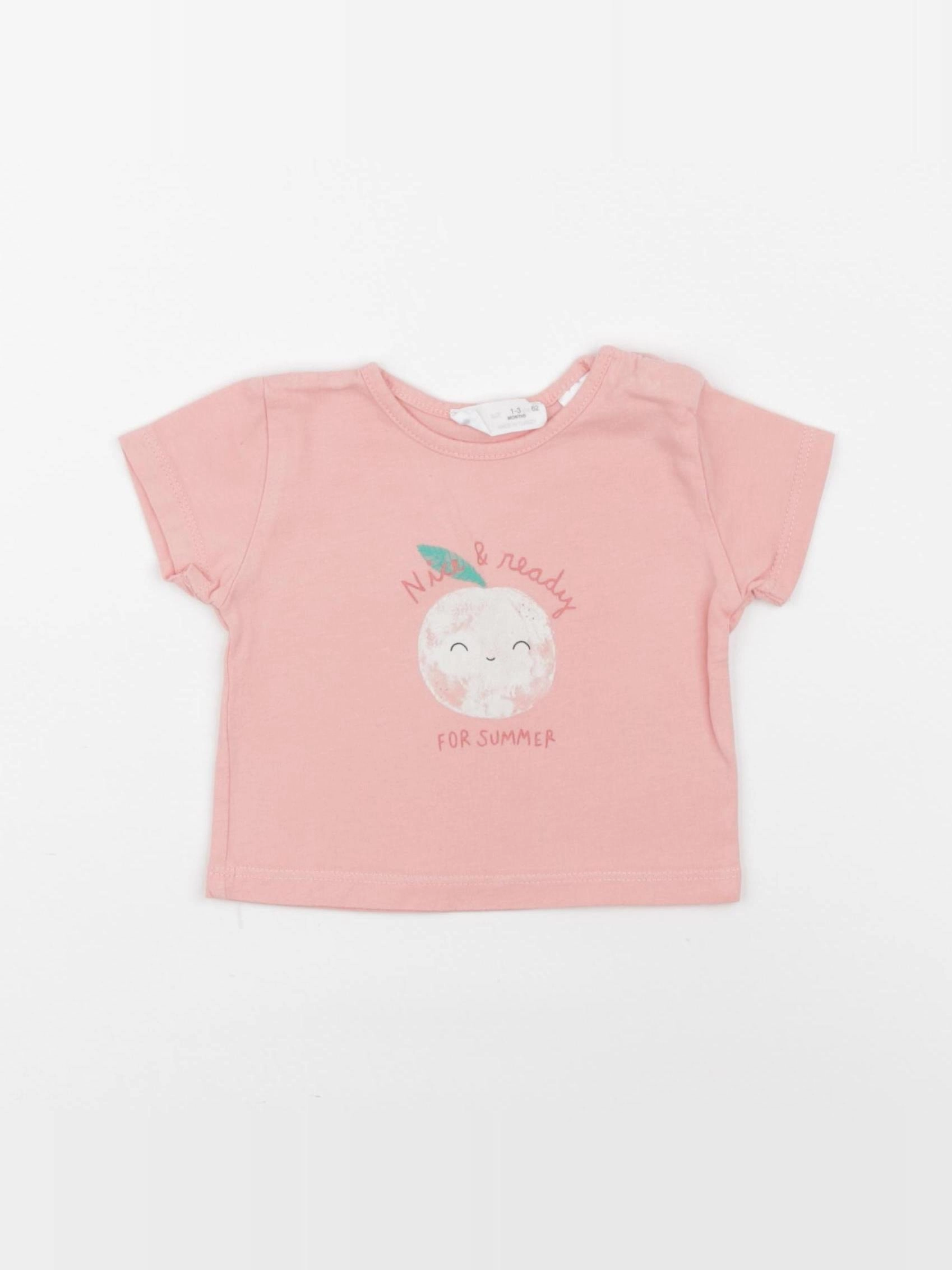 Zara - tee-shirt rose - 1/3 mois