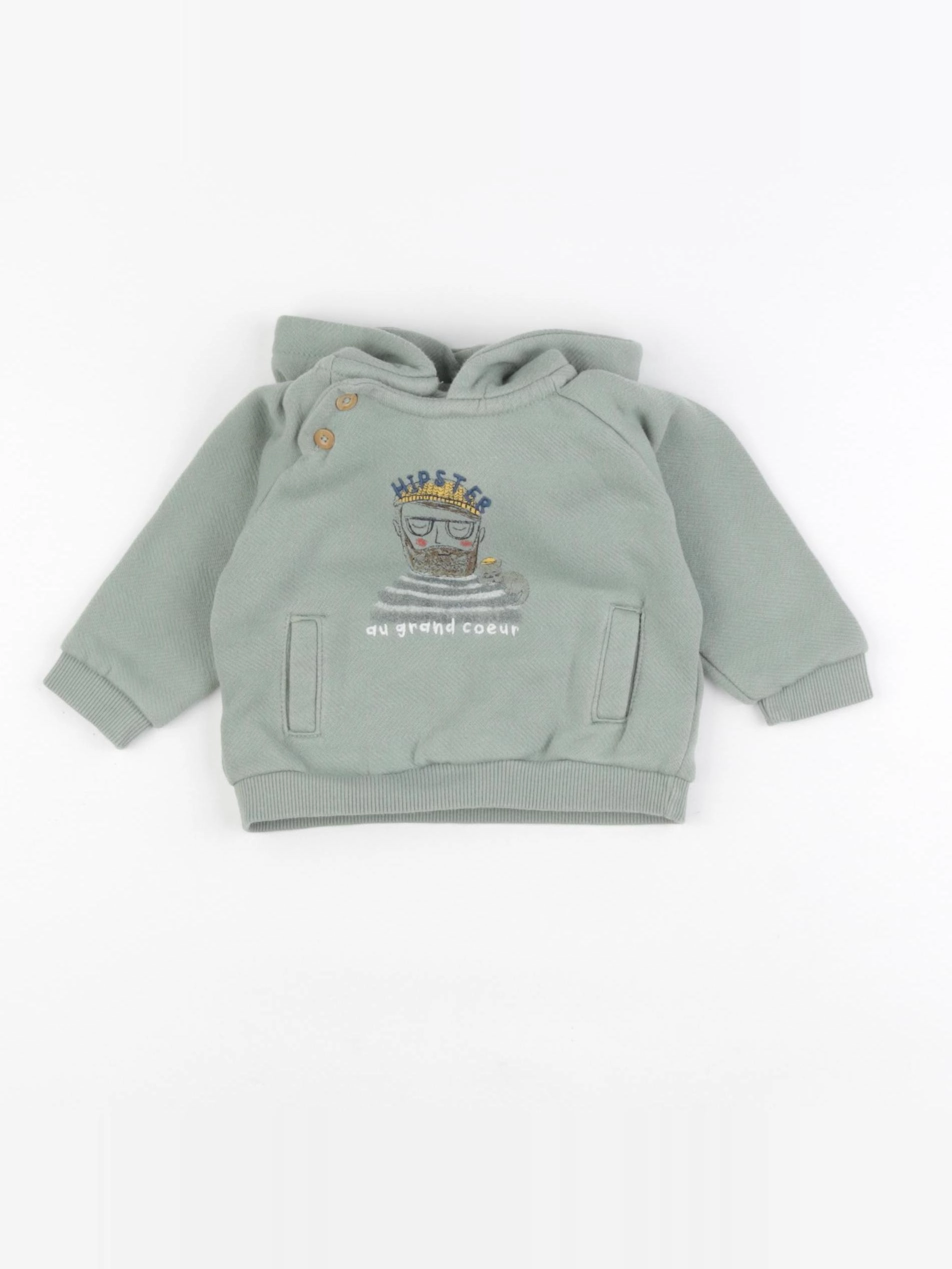 Tape à l'oeil - sweat vert - 9 mois