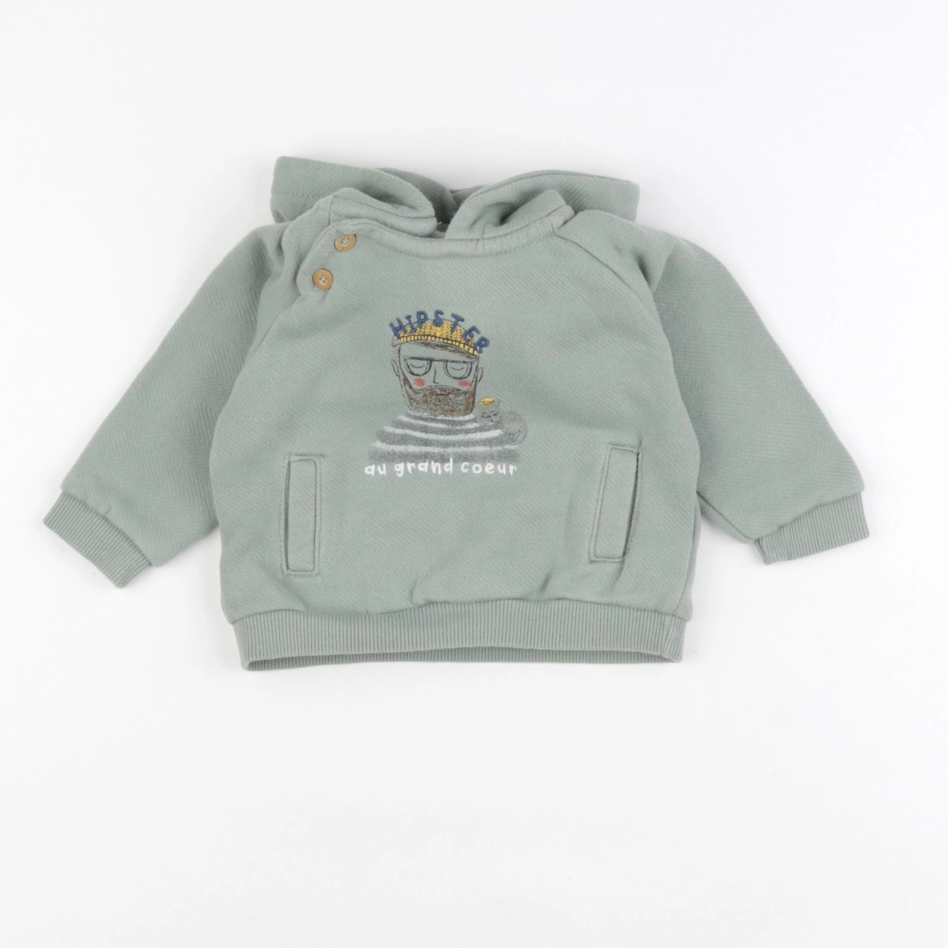 Tape à l'oeil - sweat vert - 9 mois
