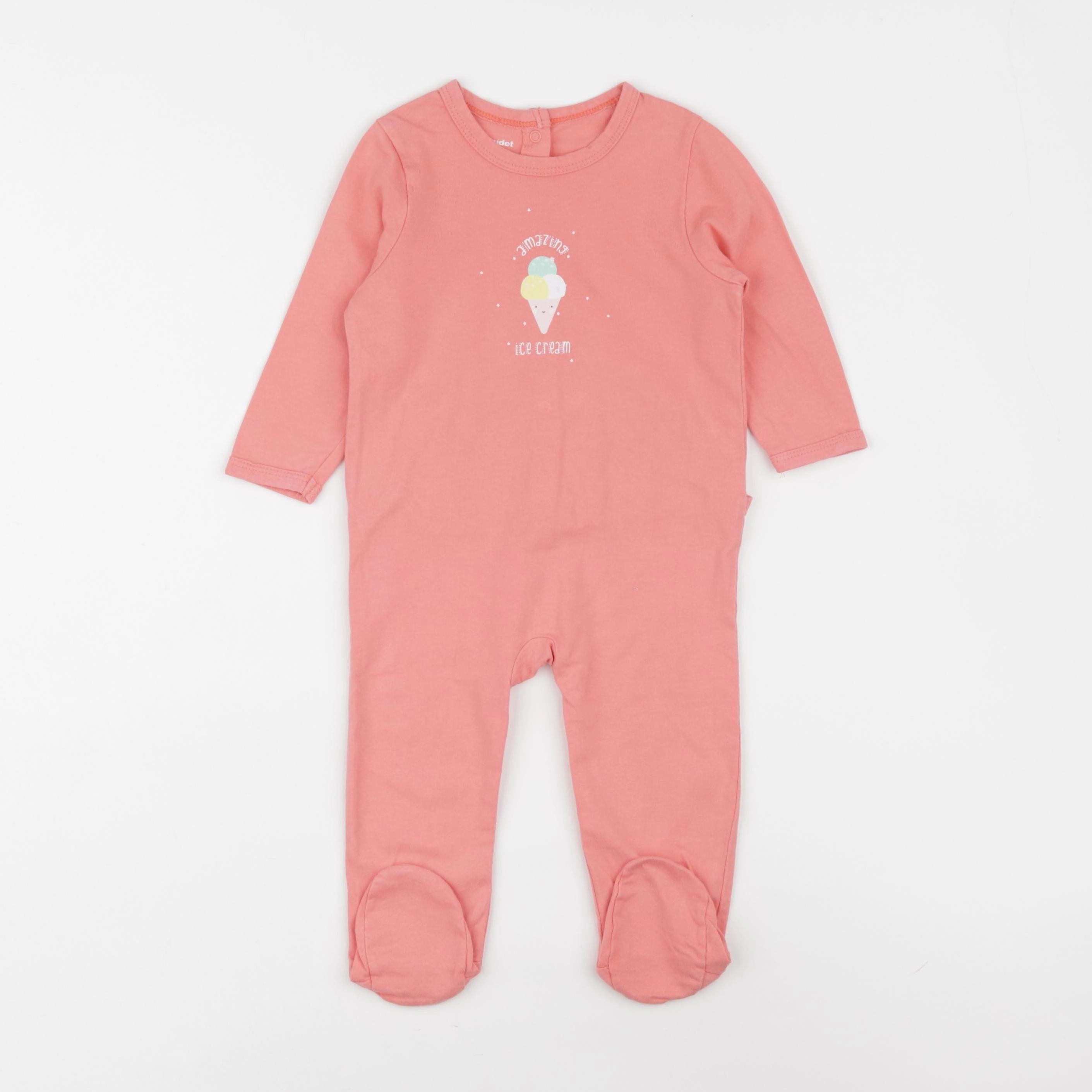 Vertbaudet - pyjama coton rose - 9 mois