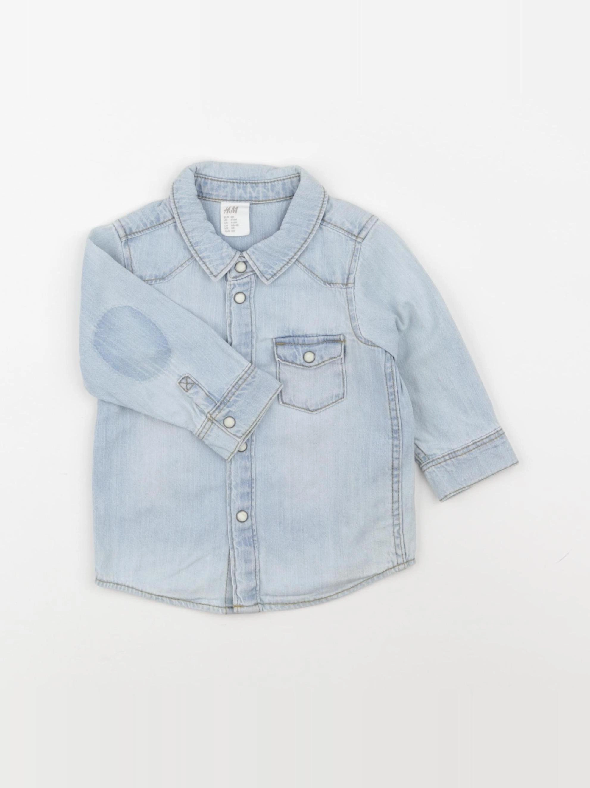 H&M - chemise bleu - 3/6 mois
