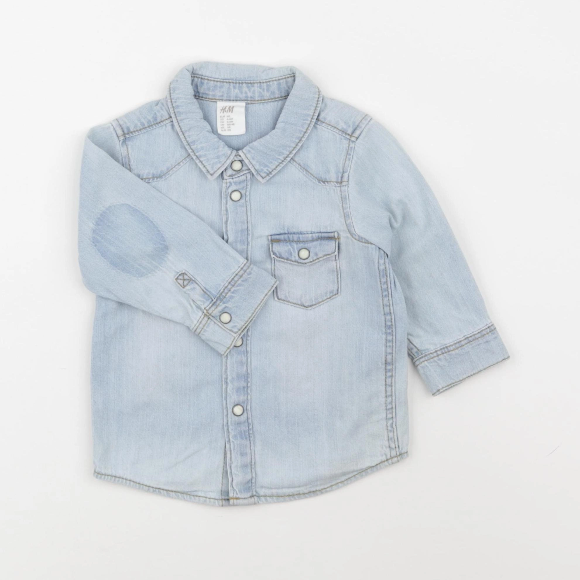 H&M - chemise bleu - 3/6 mois