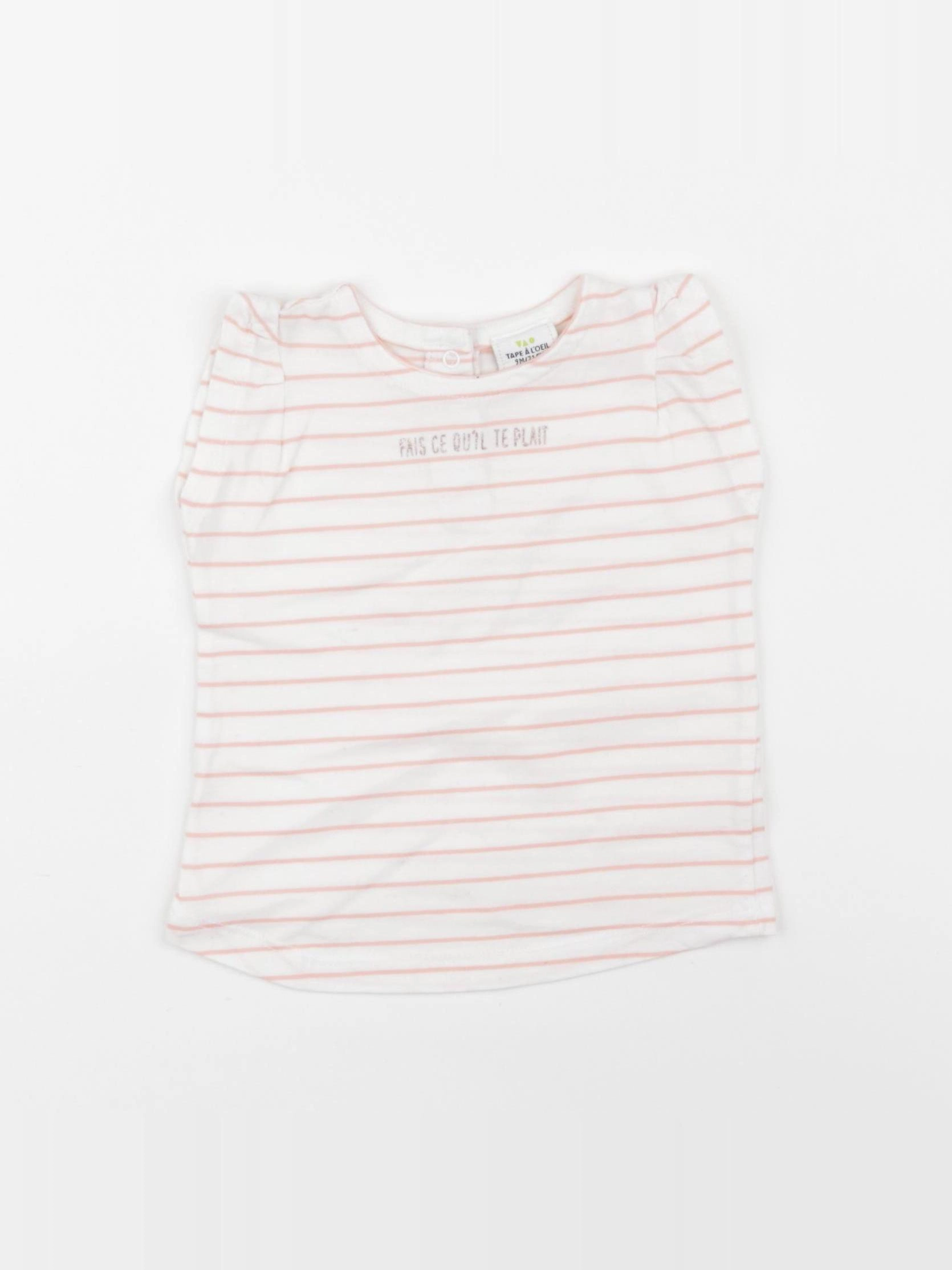 Tape à l'oeil - tee-shirt blanc, rose - 9 mois