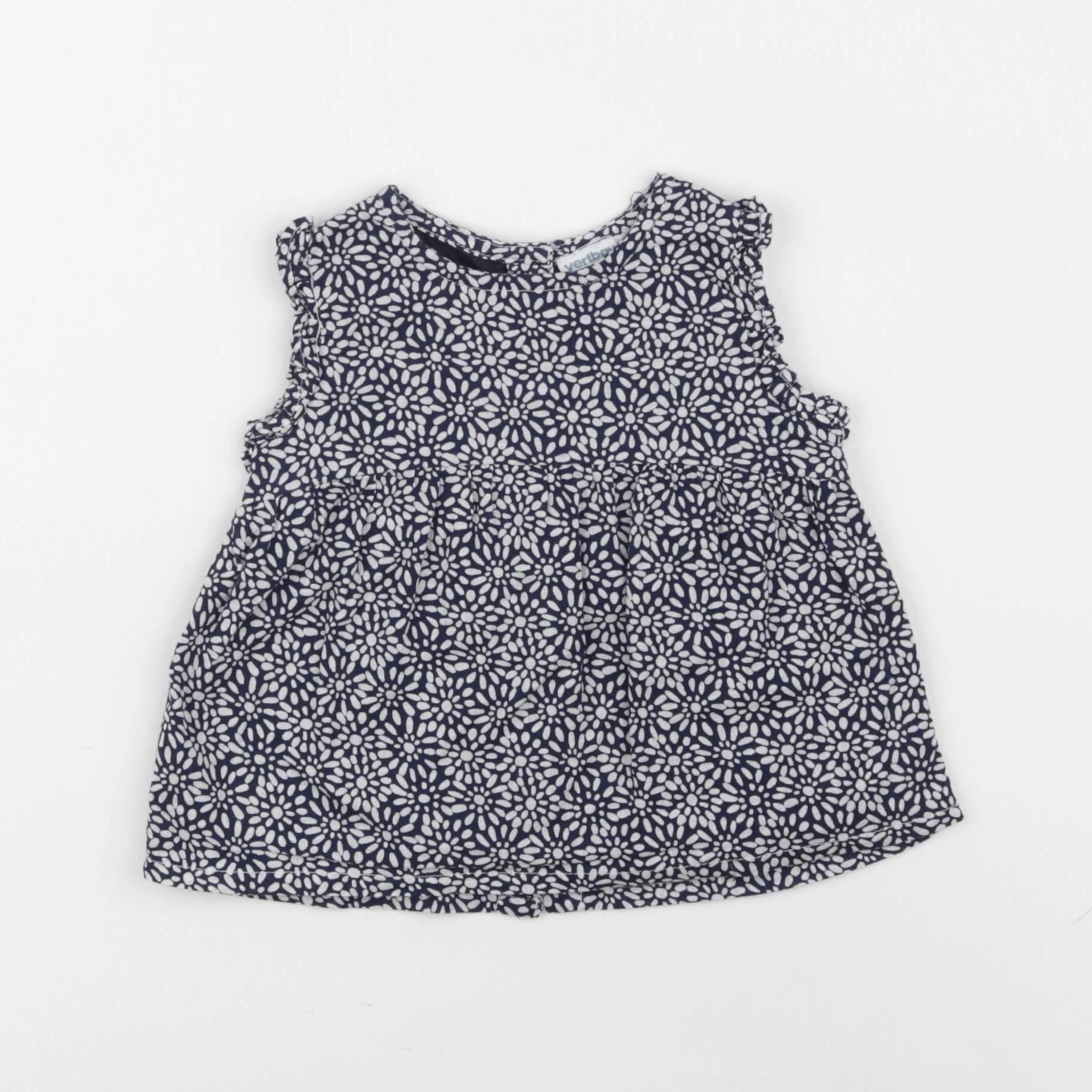 Vertbaudet - blouse bleu, blanc - 12 mois