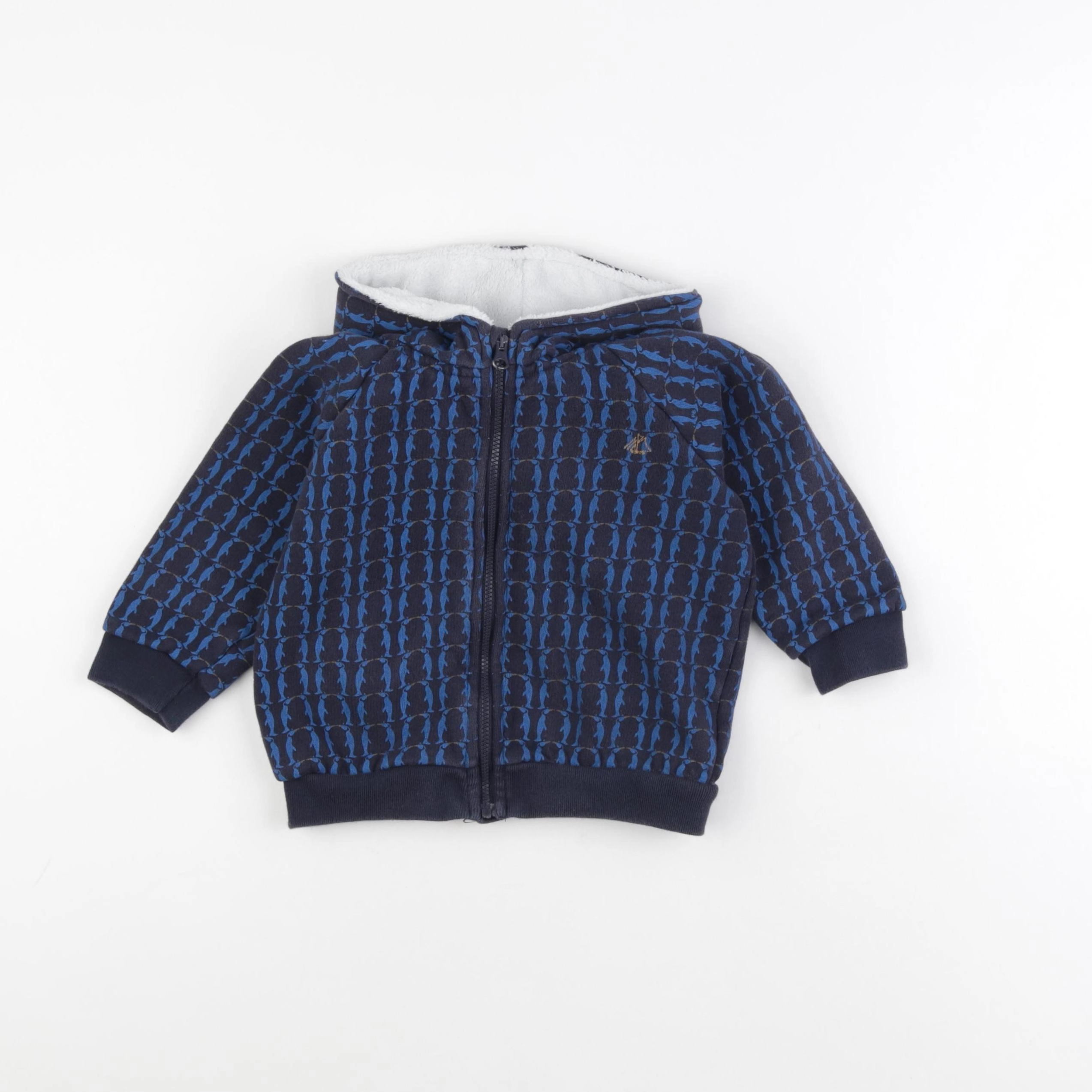 Petit Bateau - sweat bleu - 24 mois