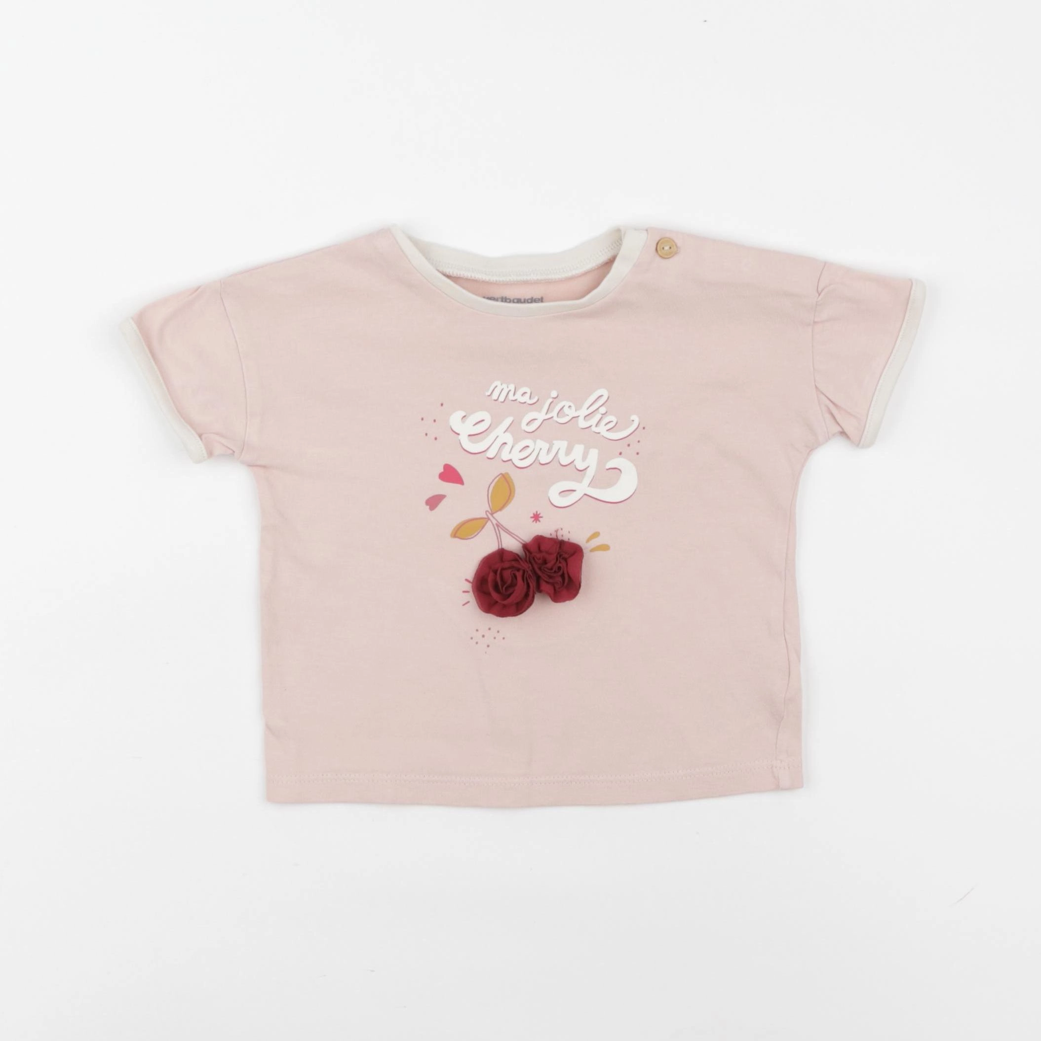 Vertbaudet - tee-shirt rose - 12 mois