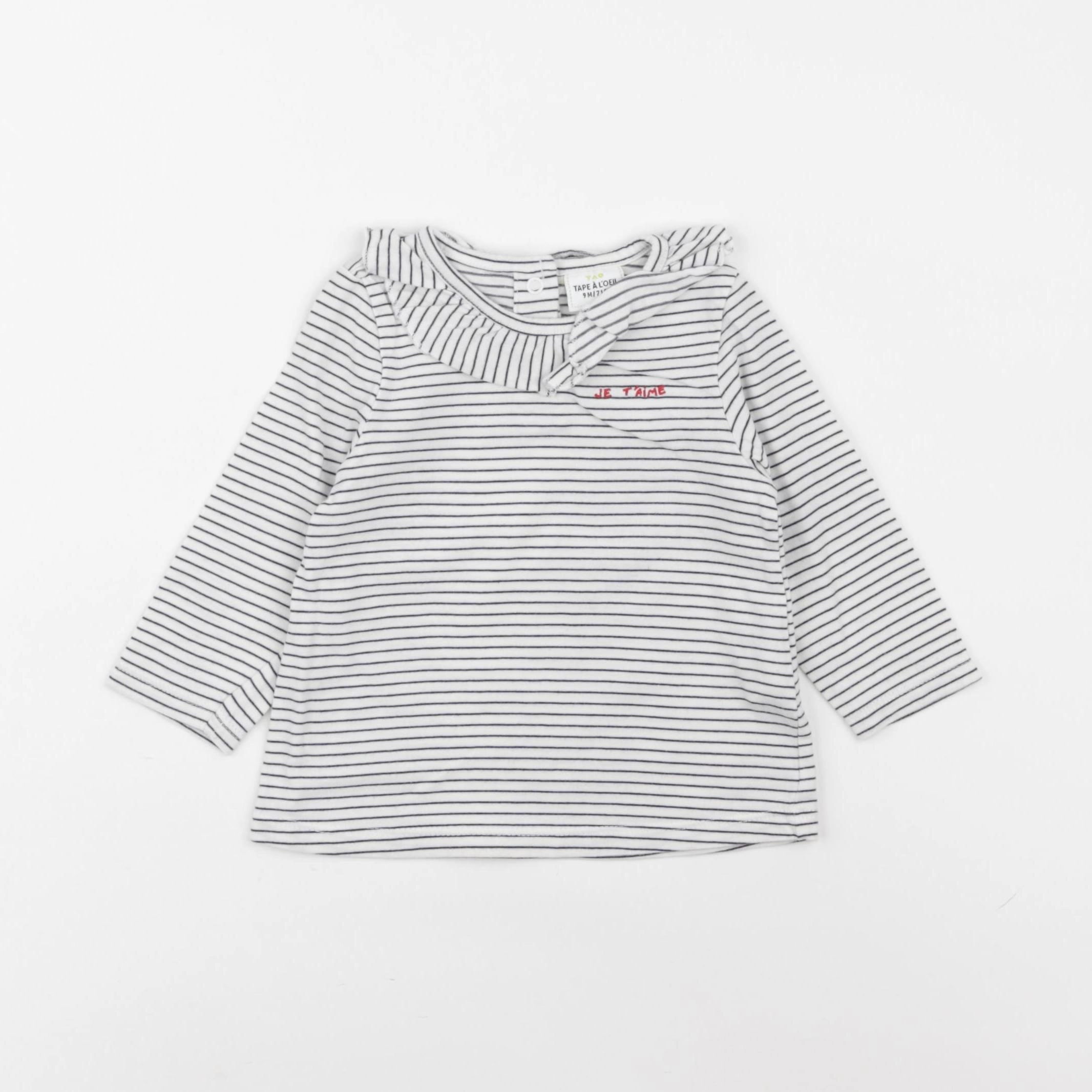 Tape à l'oeil - tee-shirt blanc, bleu - 9 mois