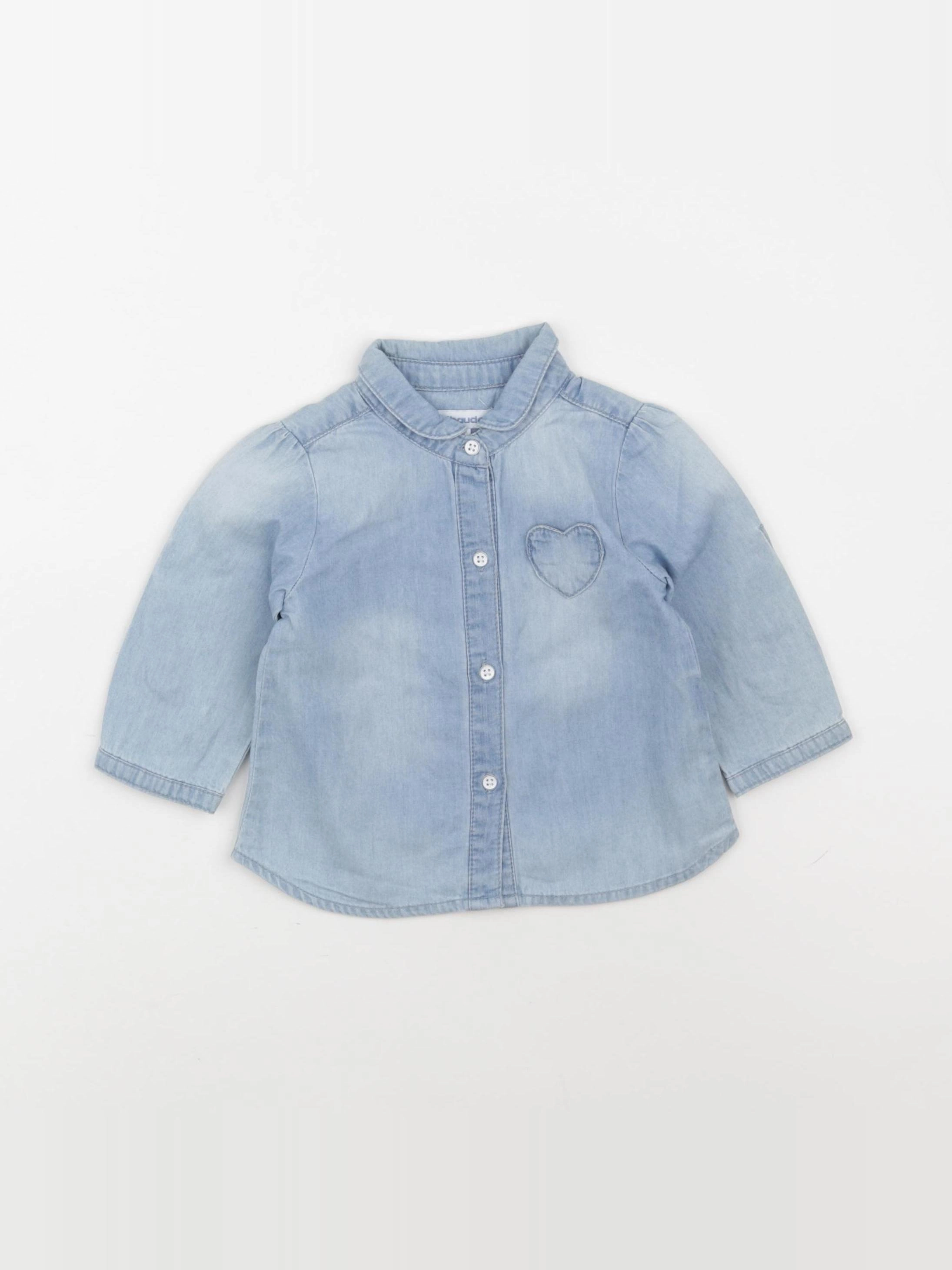 Vertbaudet - chemise bleu - 6 mois