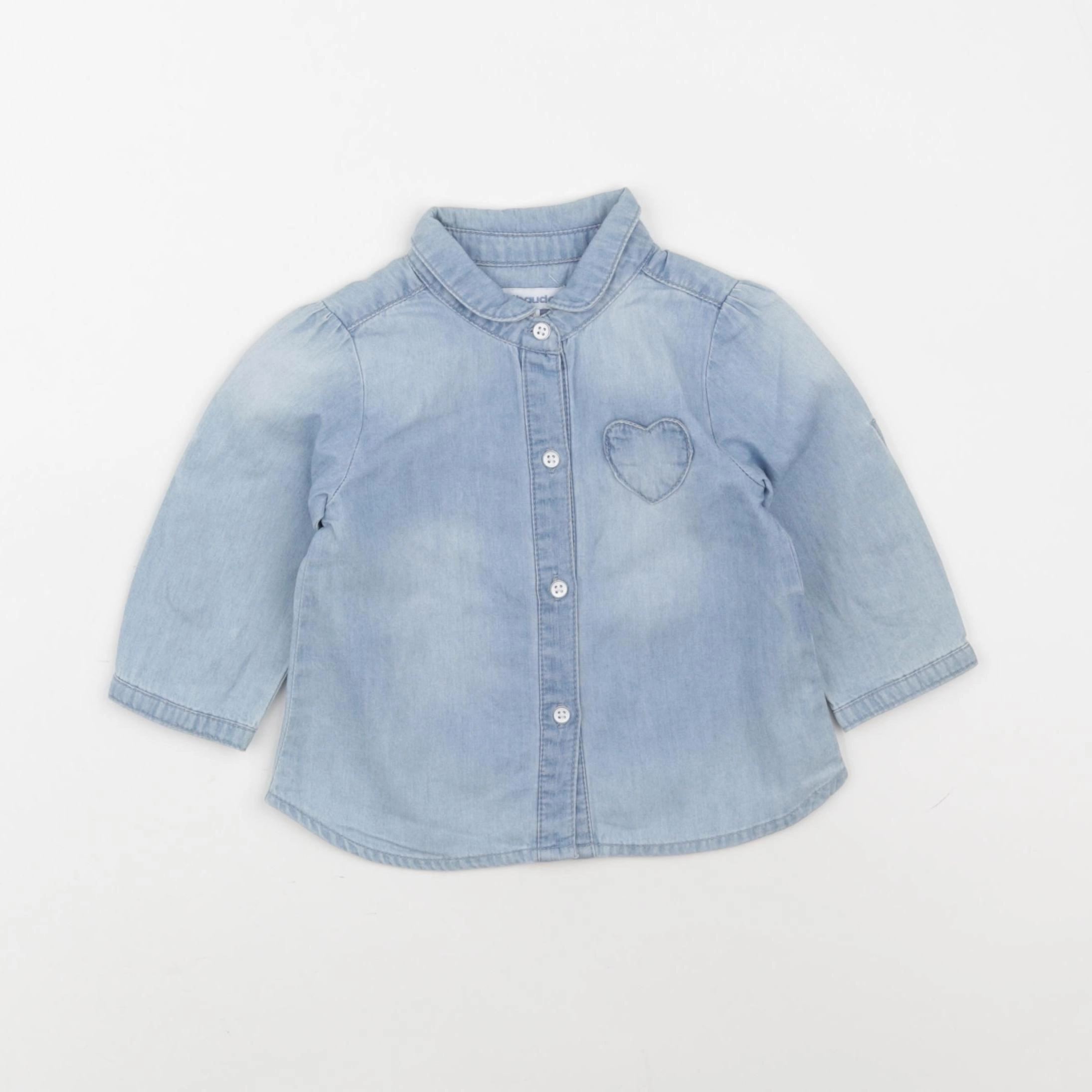 Vertbaudet - chemise bleu - 6 mois
