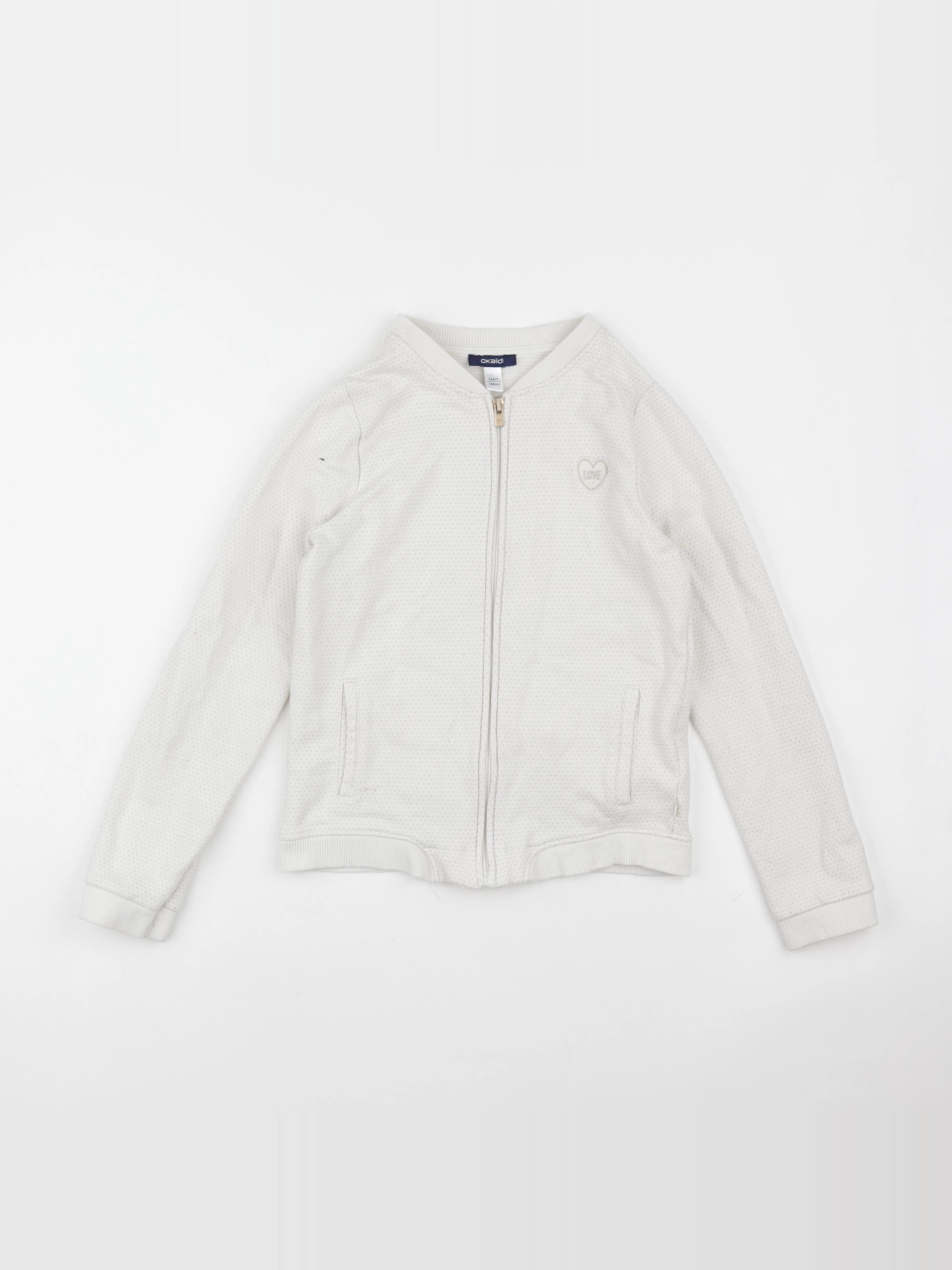 Okaidi - gilet blanc, or - 10 ans