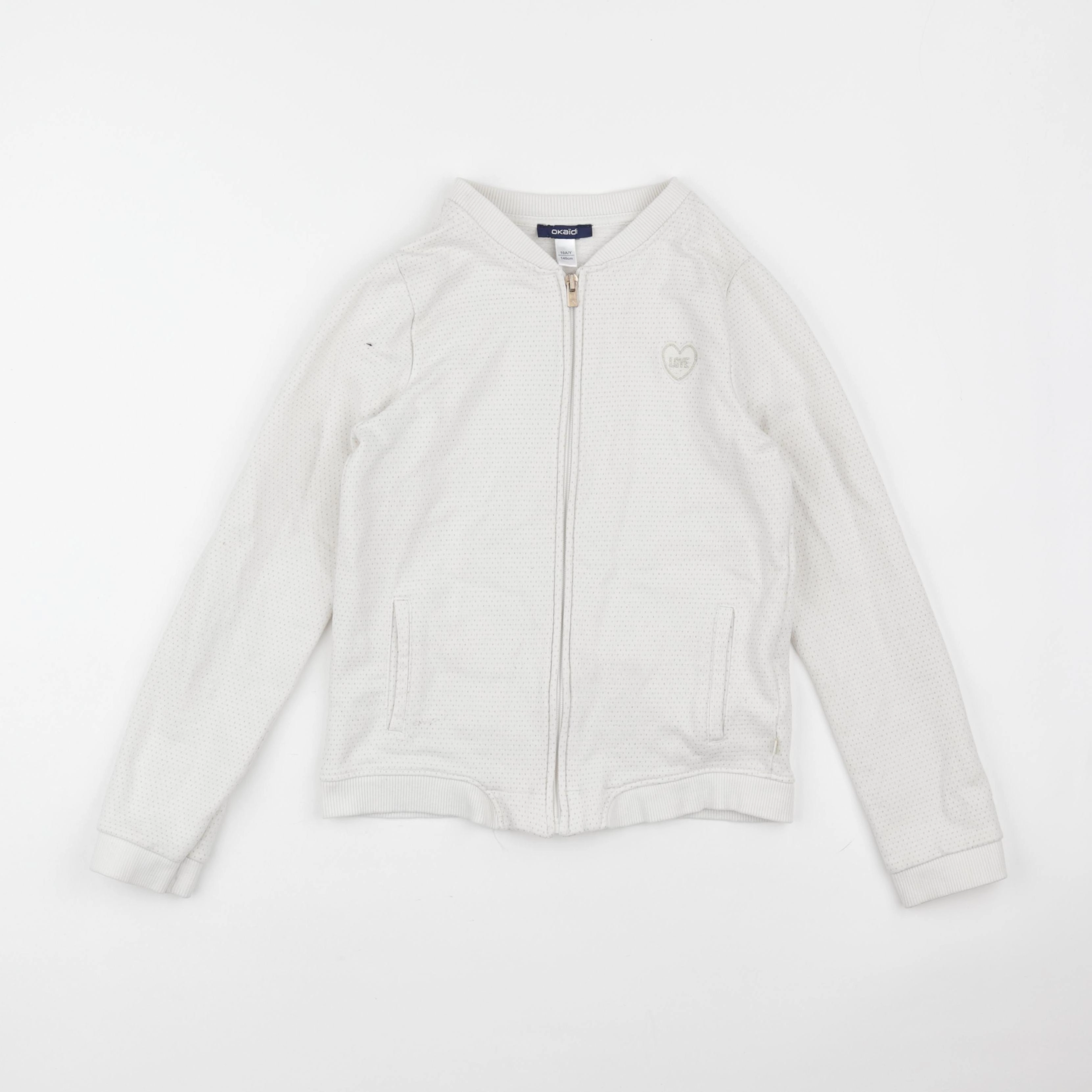 Okaidi - gilet blanc, or - 10 ans