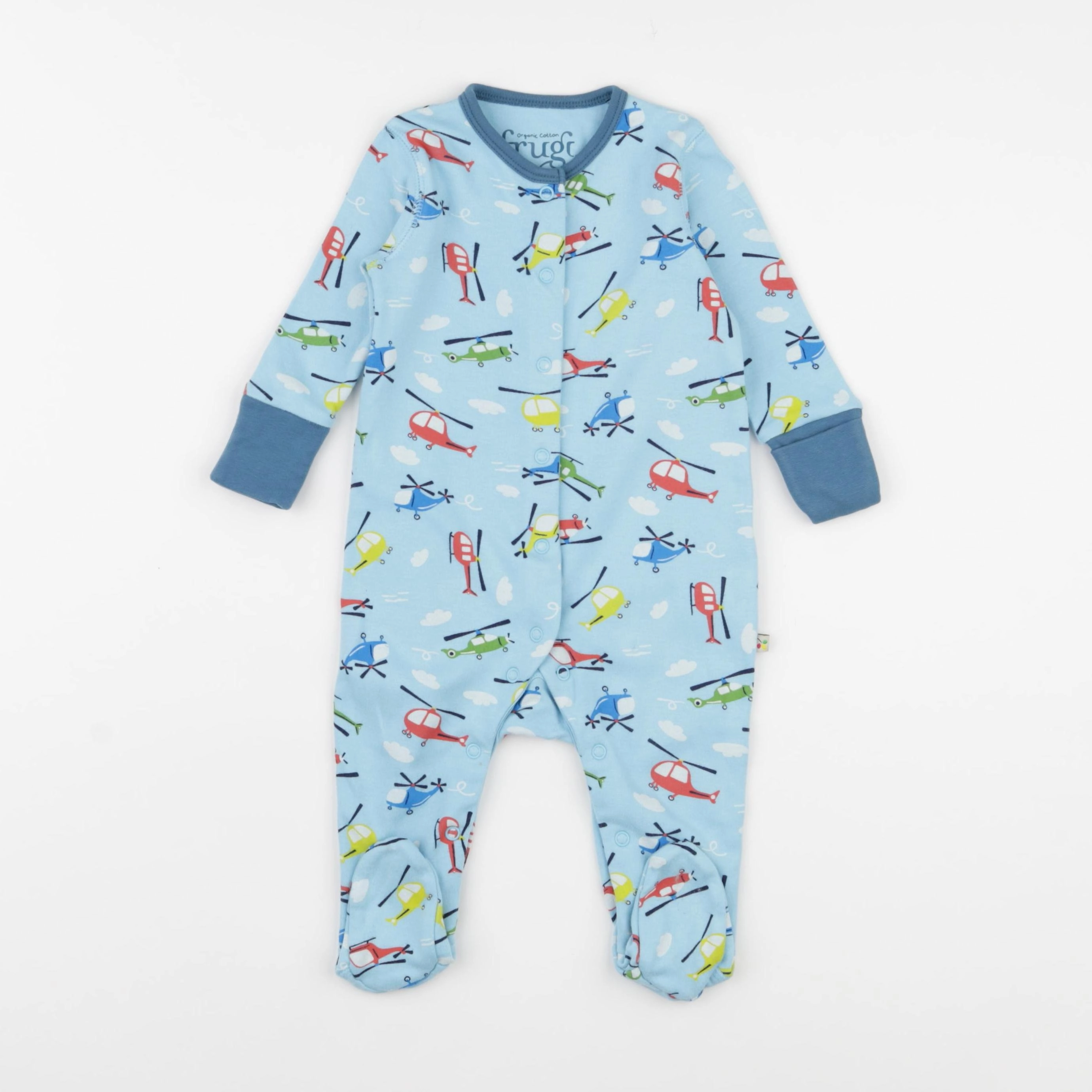 Frugi - pyjama coton bleu - 3/6 mois