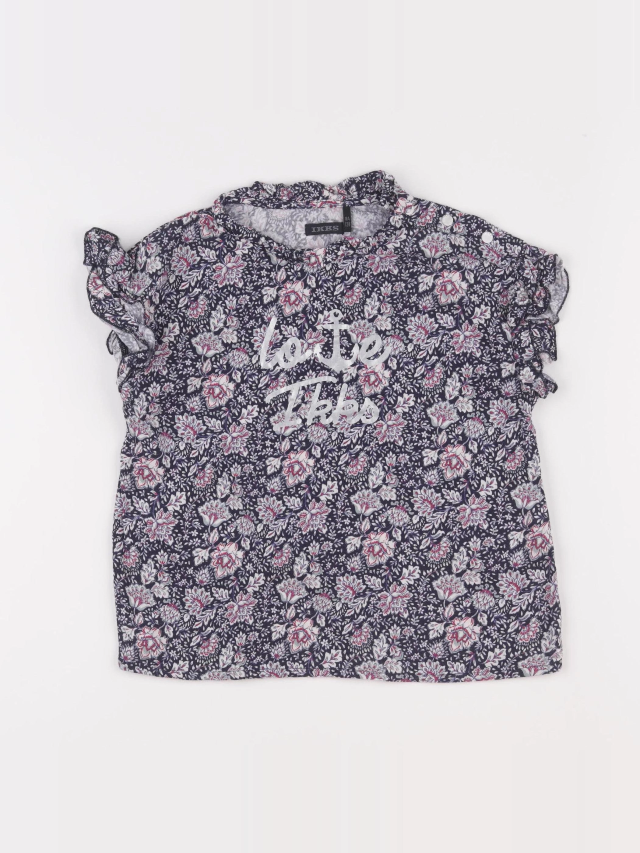 IKKS - blouse bleu, rose - 8 ans
