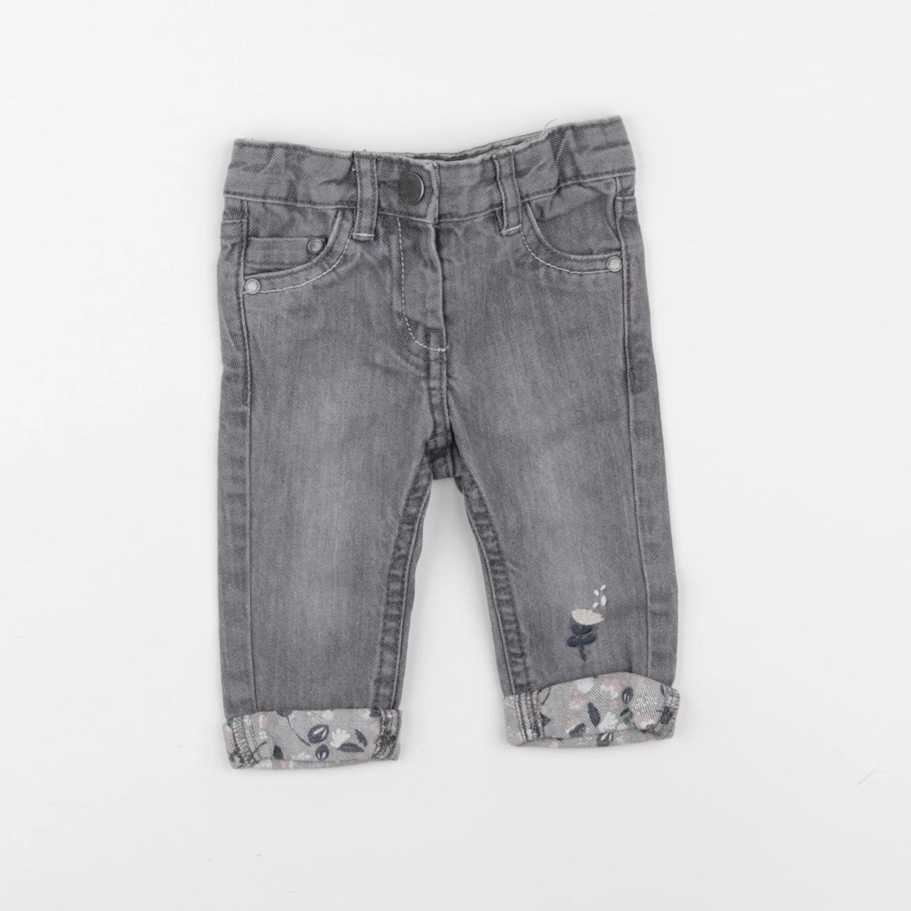 Vertbaudet - jean gris - 3 mois