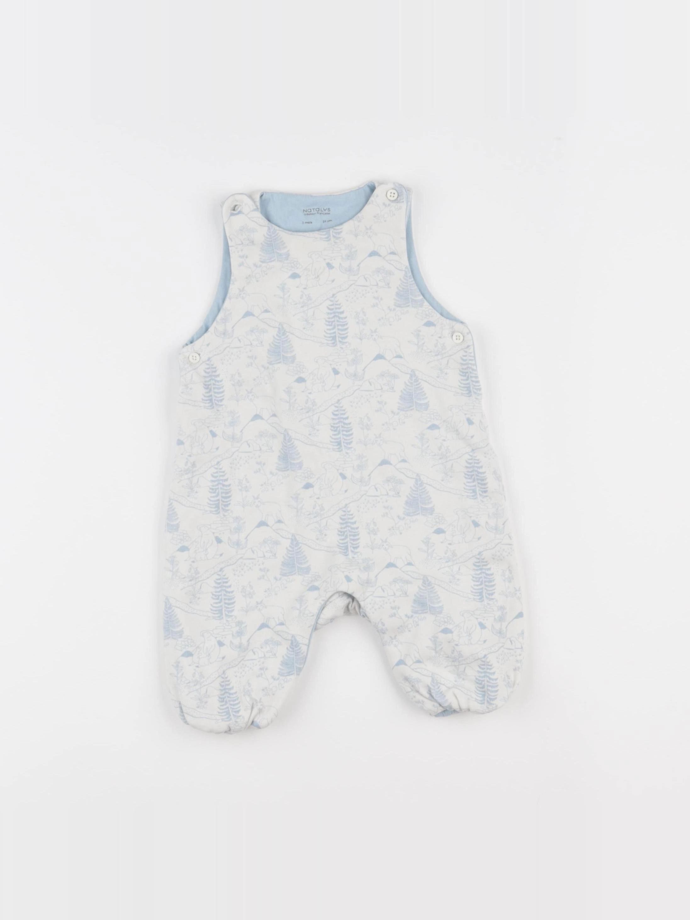 Natalys - combinaison blanc, bleu - 3 mois