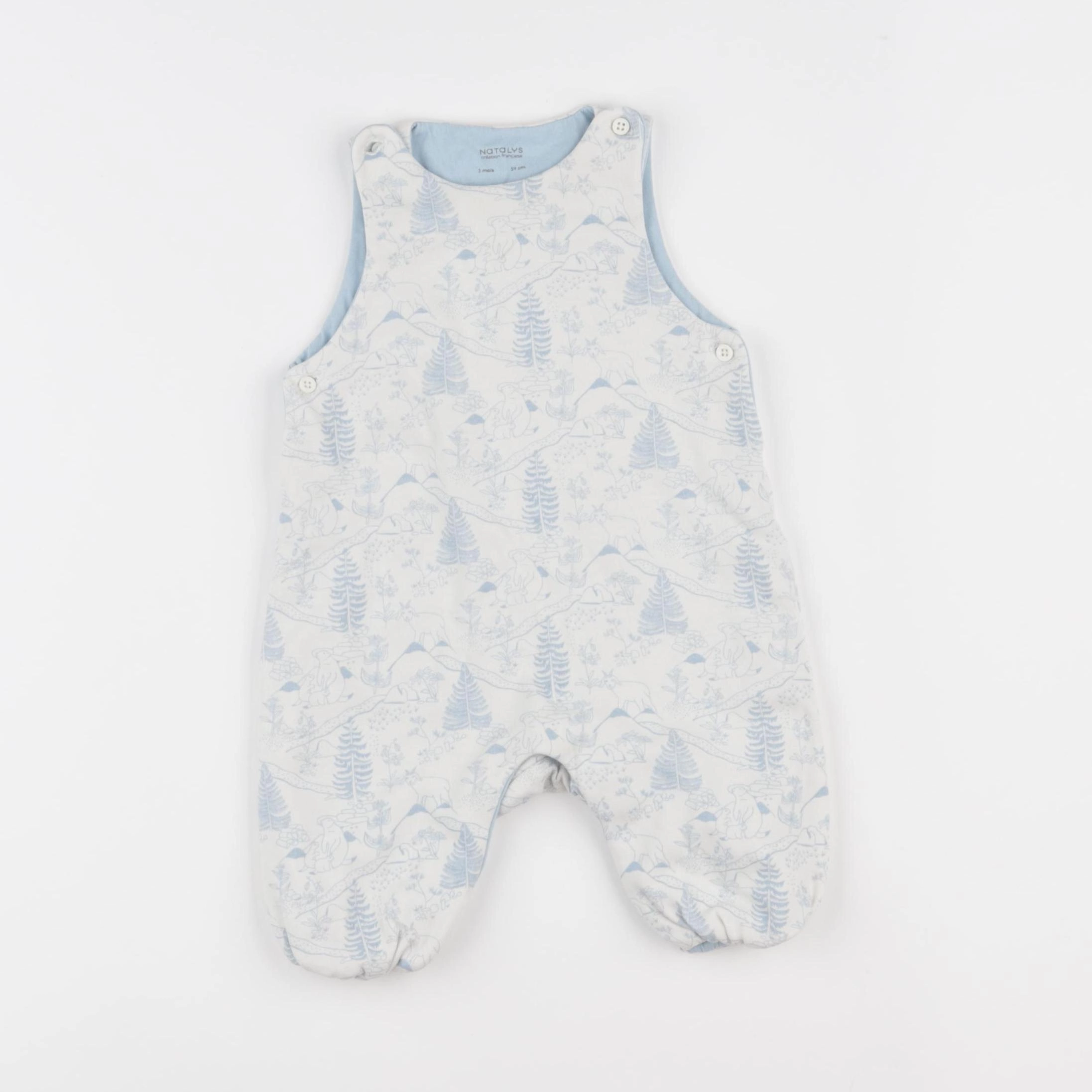 Natalys - combinaison blanc, bleu - 3 mois