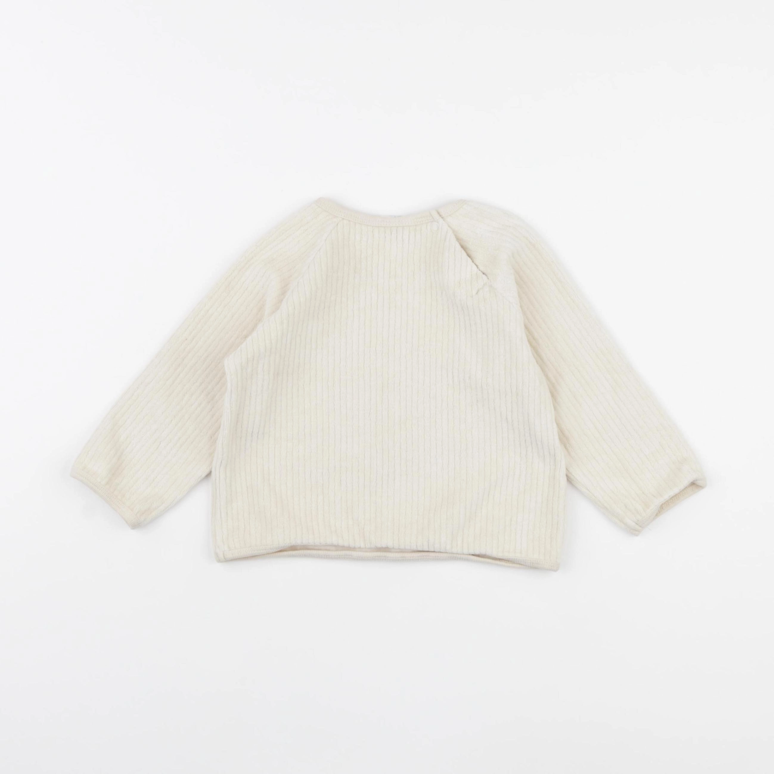 H&M - sweat beige - 6/9 mois