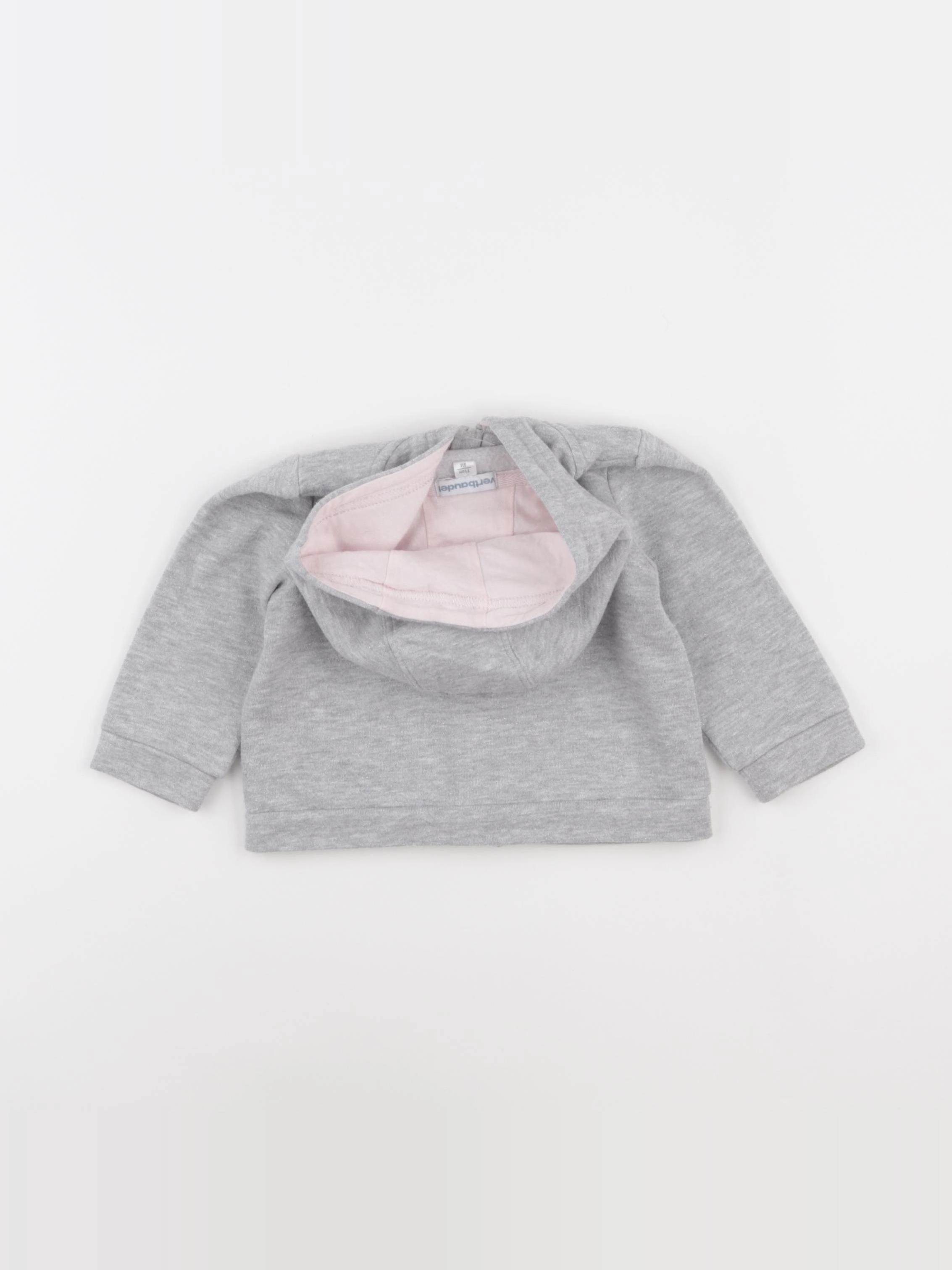 Vertbaudet - sweat gris, argent - 9 mois