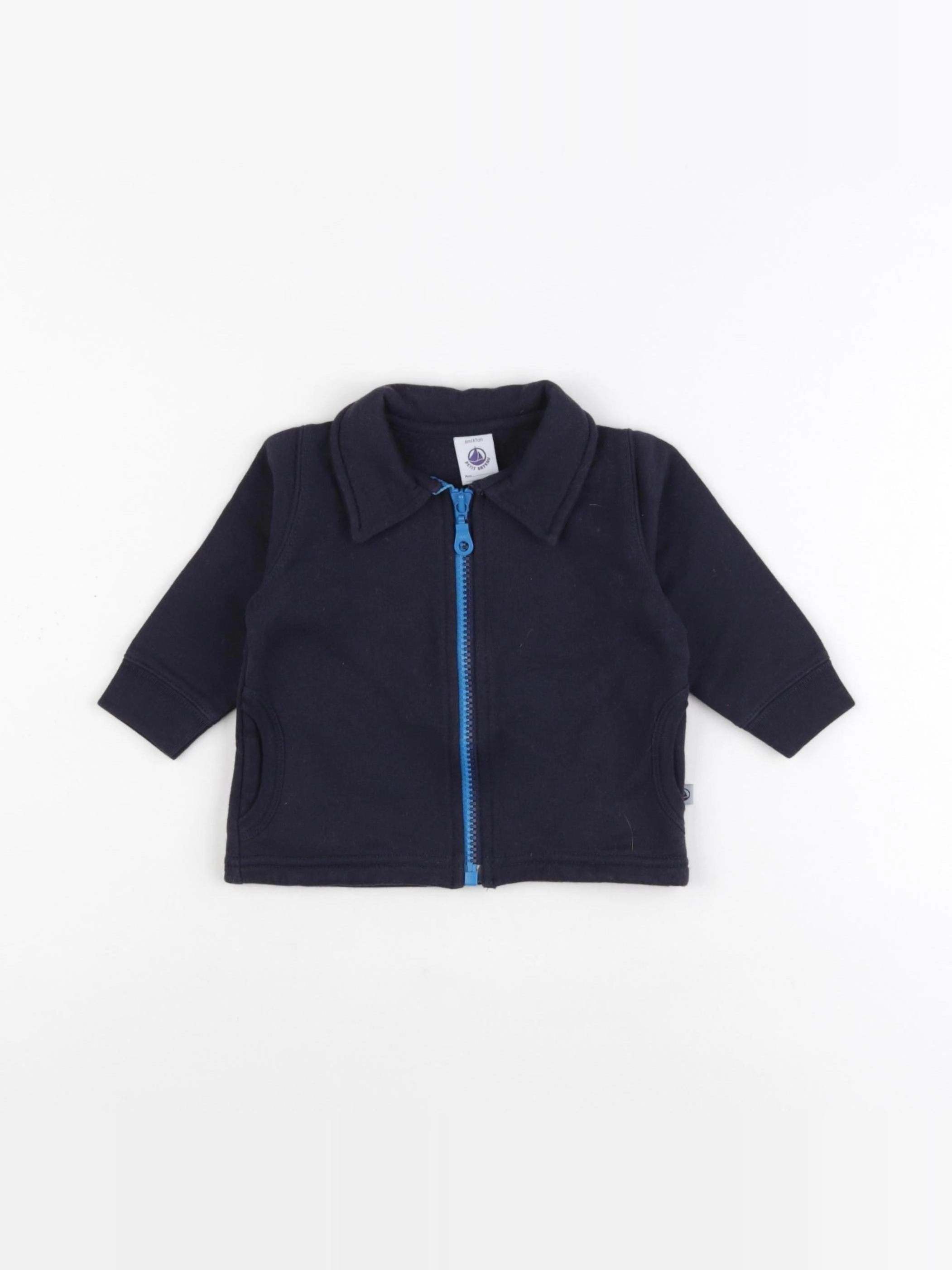 Petit Bateau - gilet bleu - 6 mois