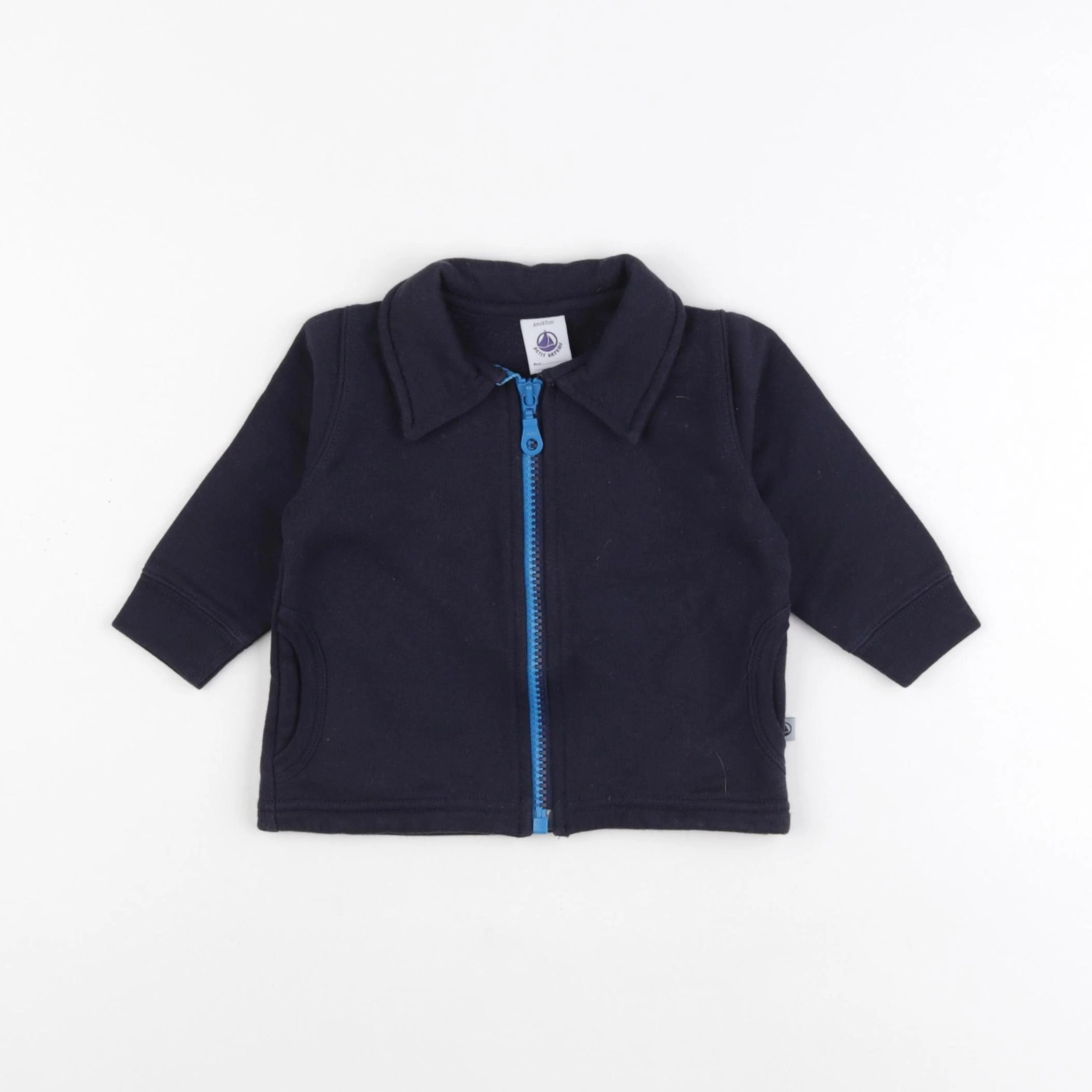 Petit Bateau - gilet bleu - 6 mois