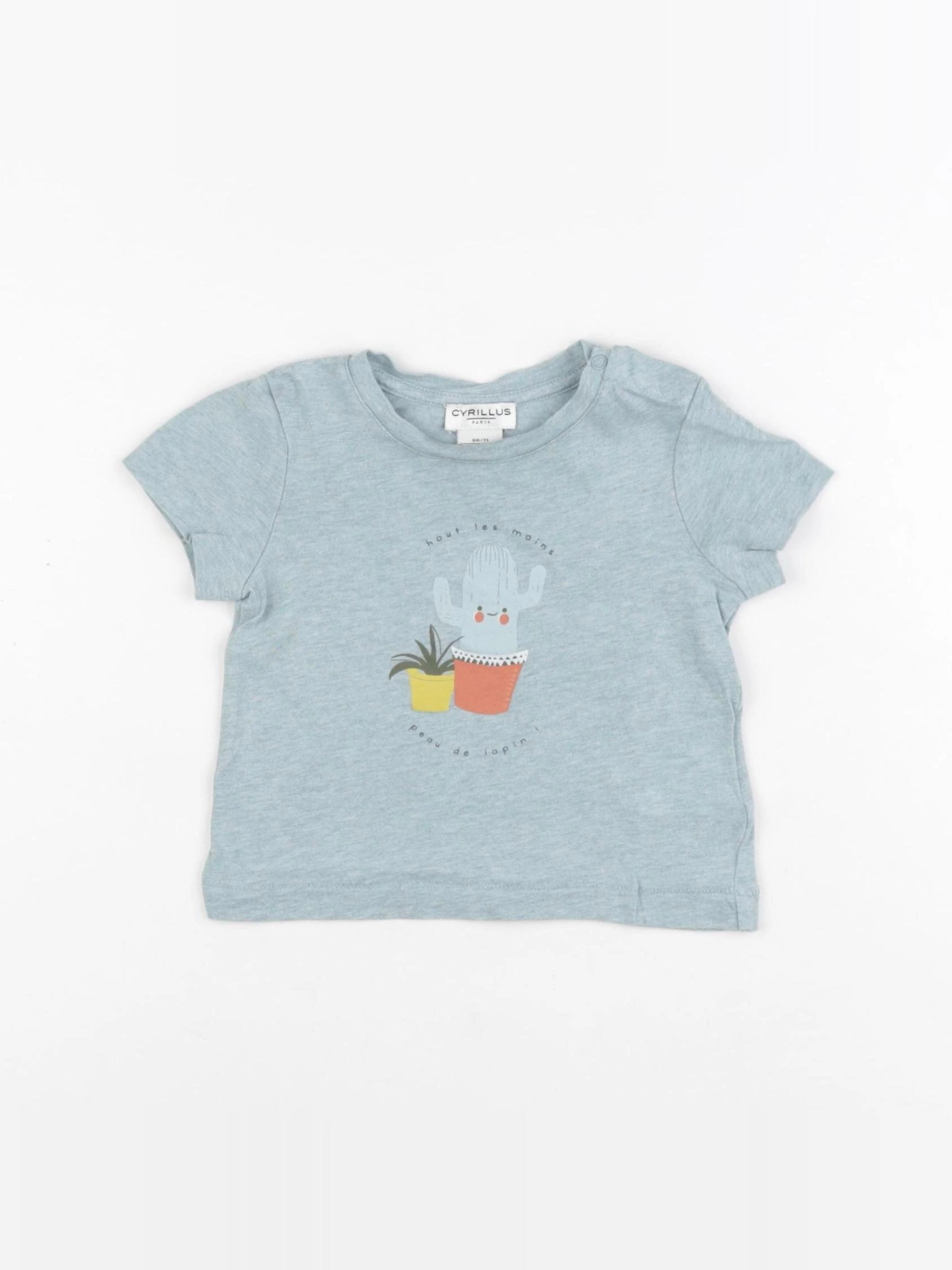 Cyrillus - tee-shirt bleu - 9 mois