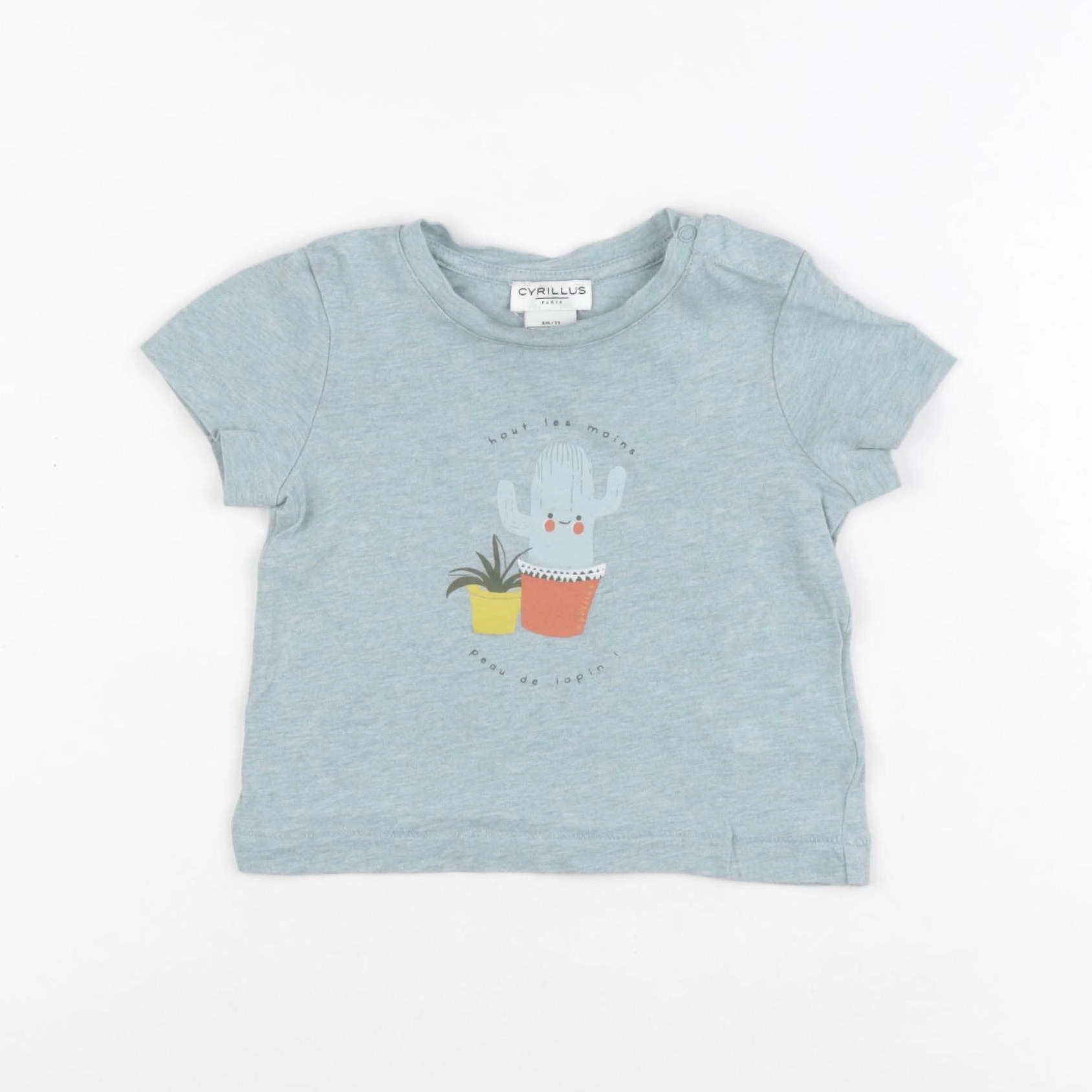 Cyrillus - tee-shirt bleu - 9 mois