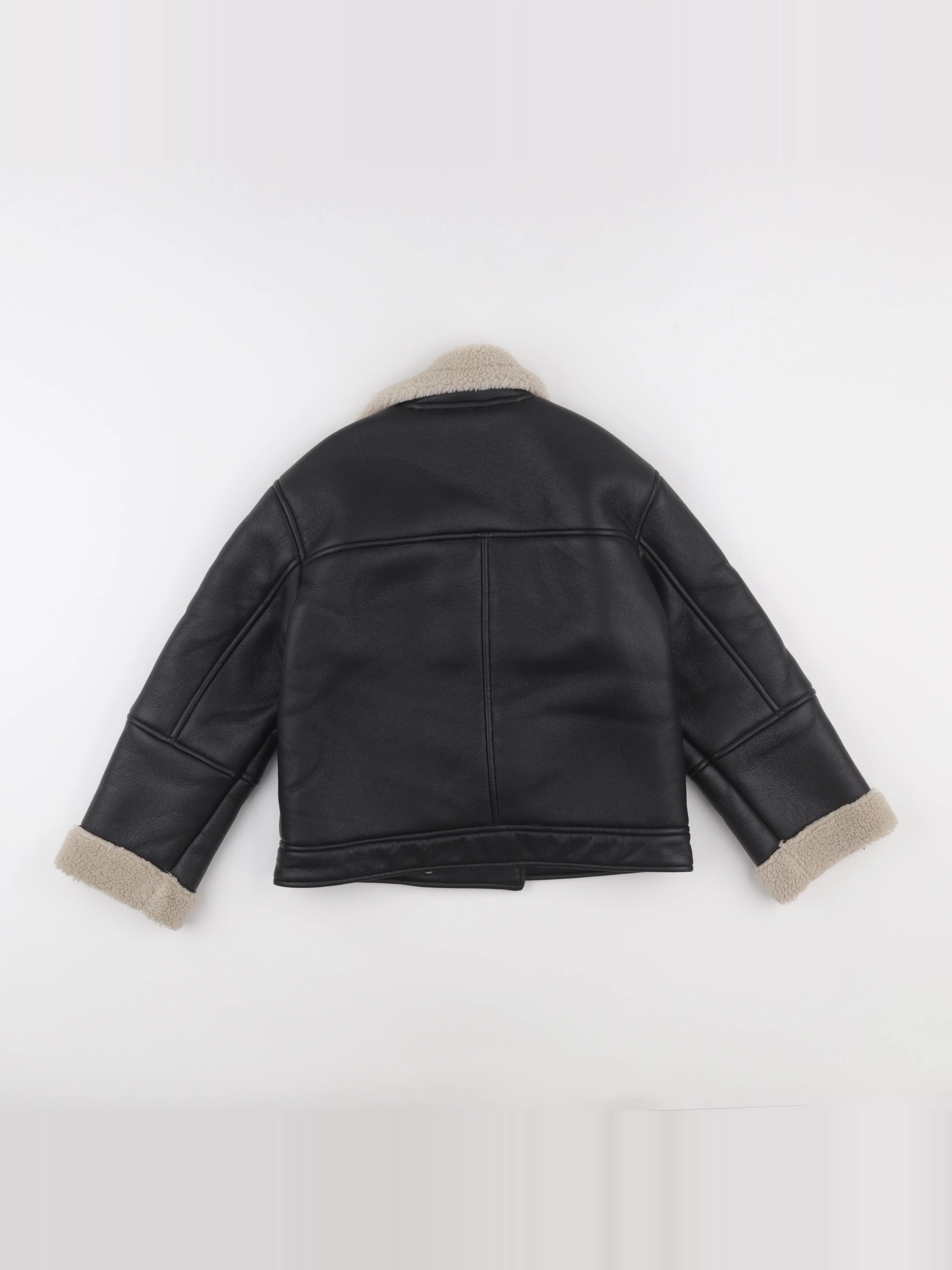 Zara - veste simili cuir noir - 8/9 ans