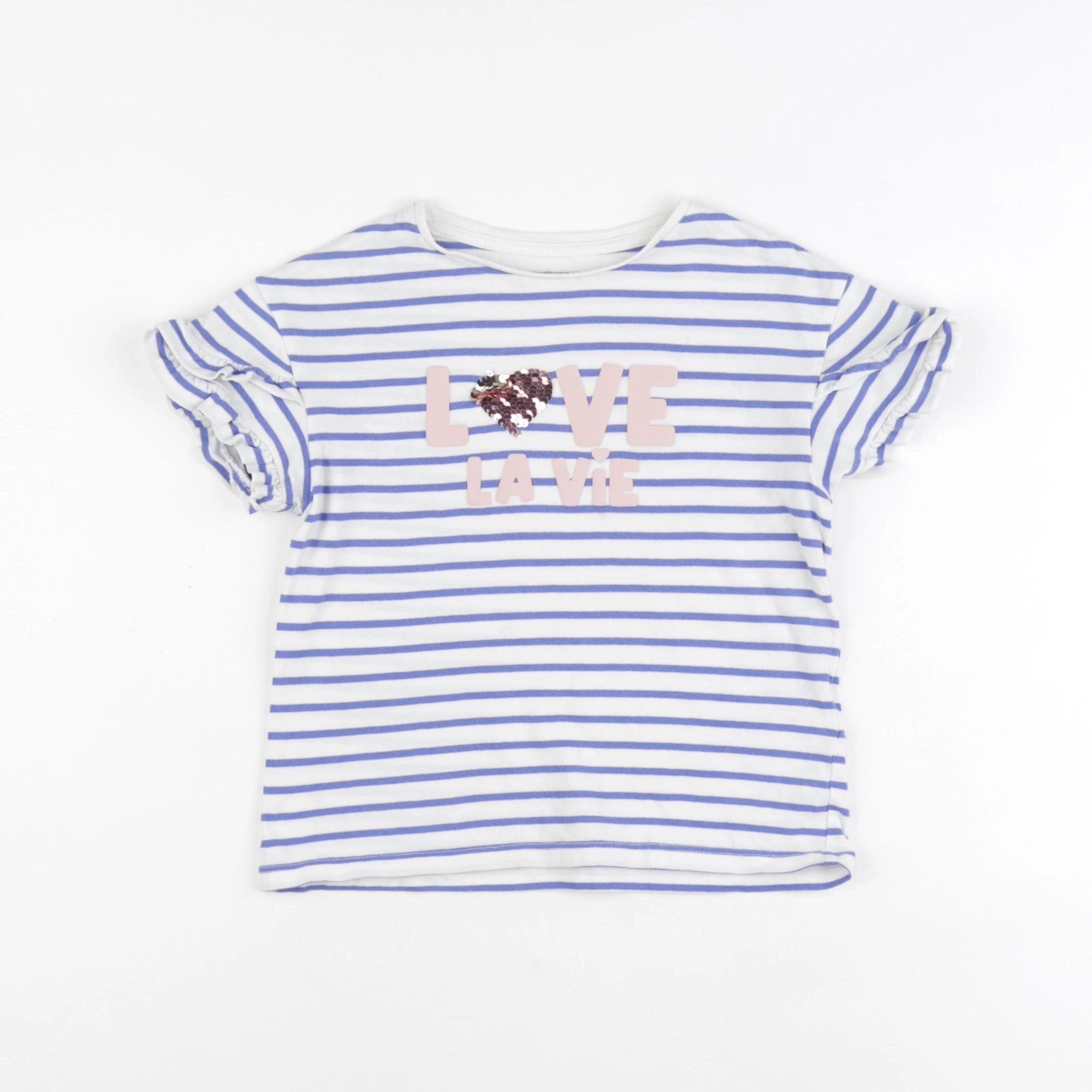 Vertbaudet - tee-shirt bleu, blanc - 6 ans