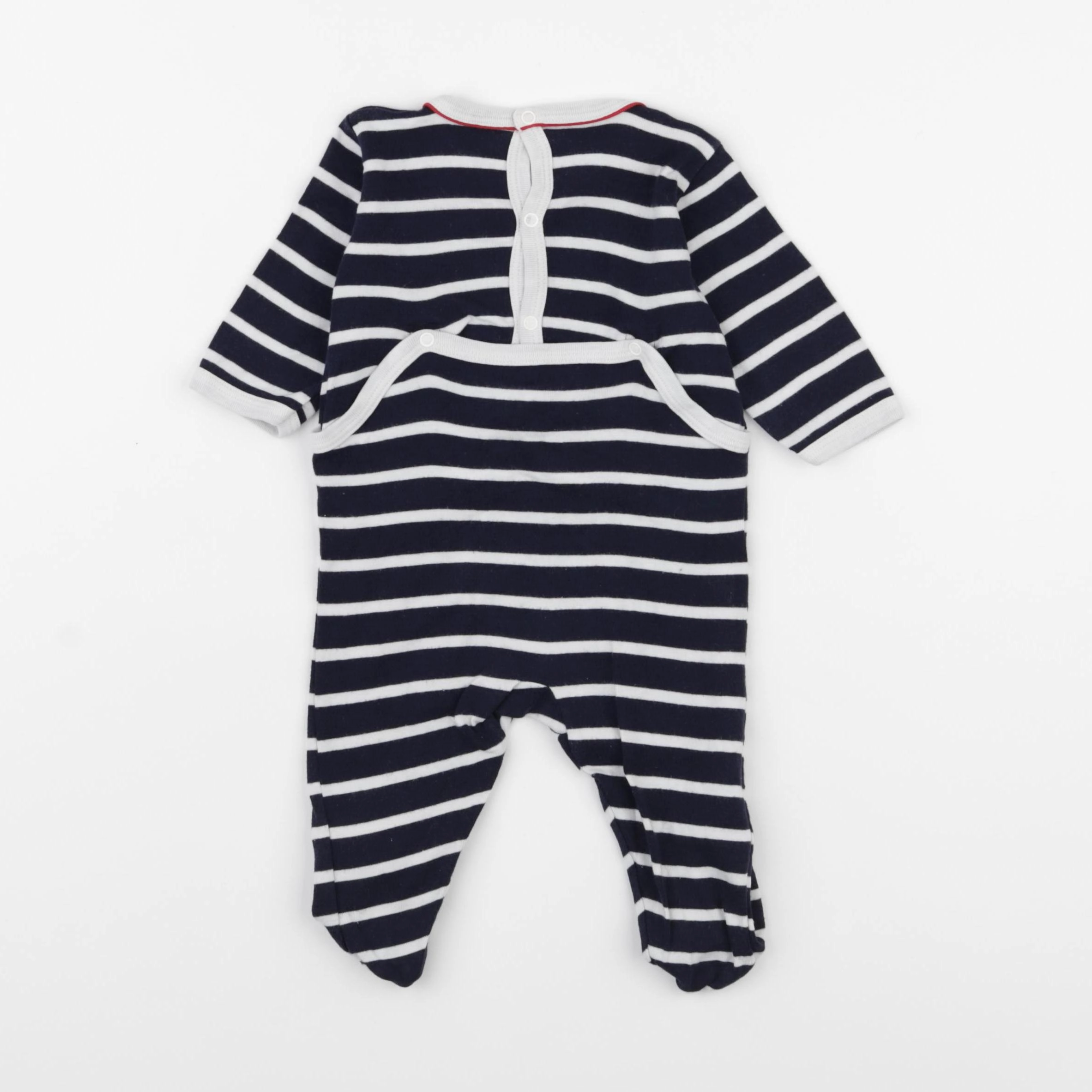 Petit Bateau - pyjama coton bleu - 3 mois