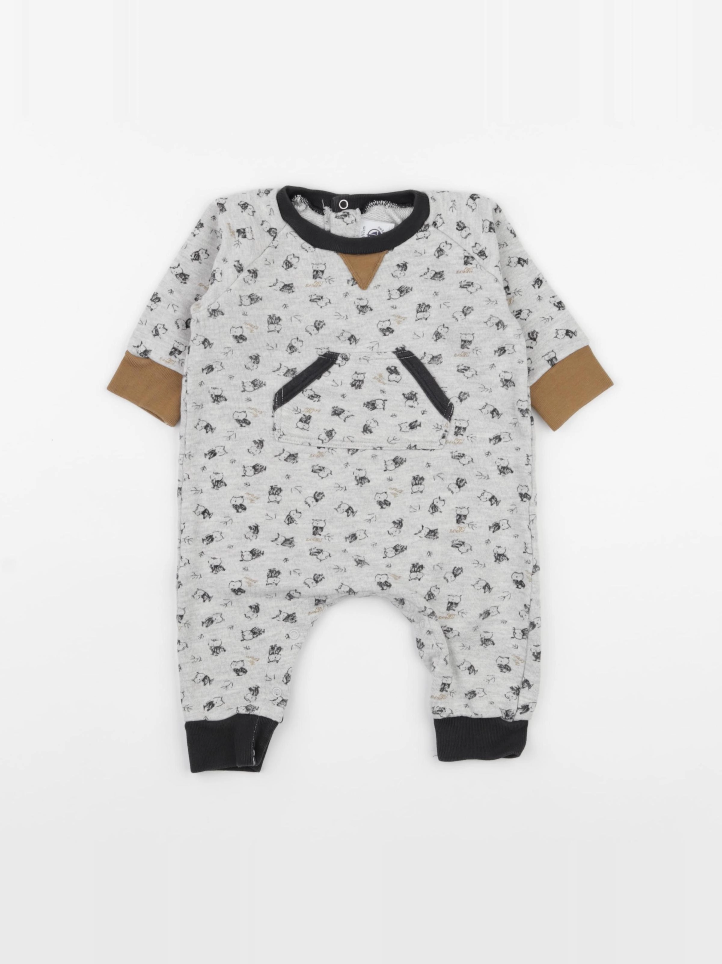 Petit Bateau - combinaison gris - 6 mois