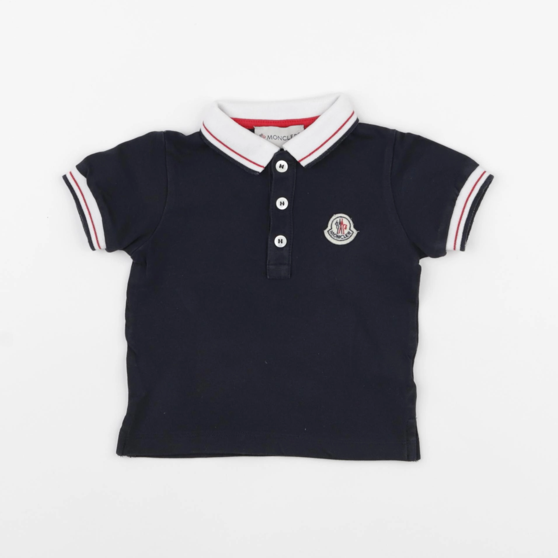 Moncler - polo bleu - 3/6 mois
