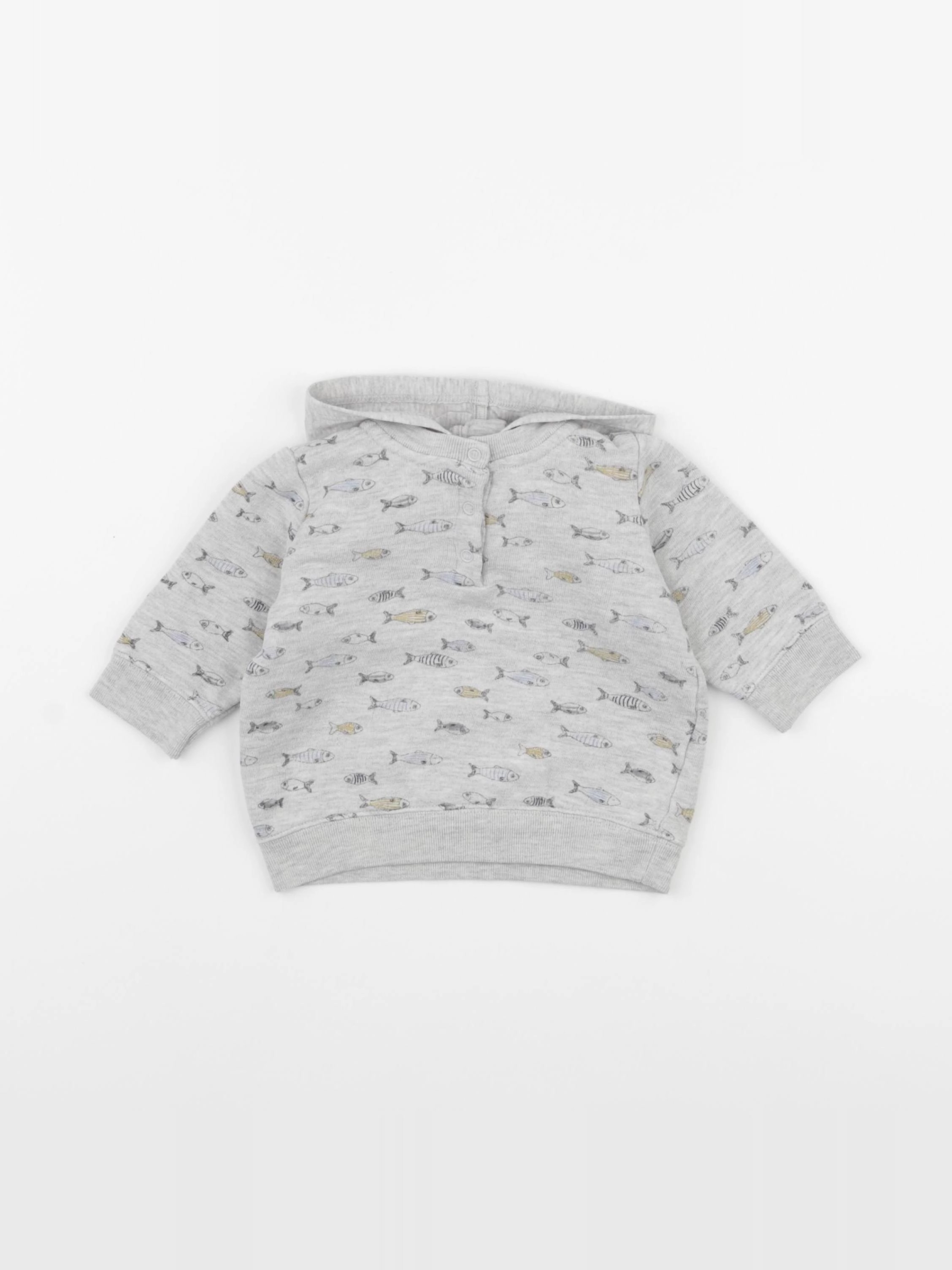 Petit Bateau - sweat gris - 6 mois