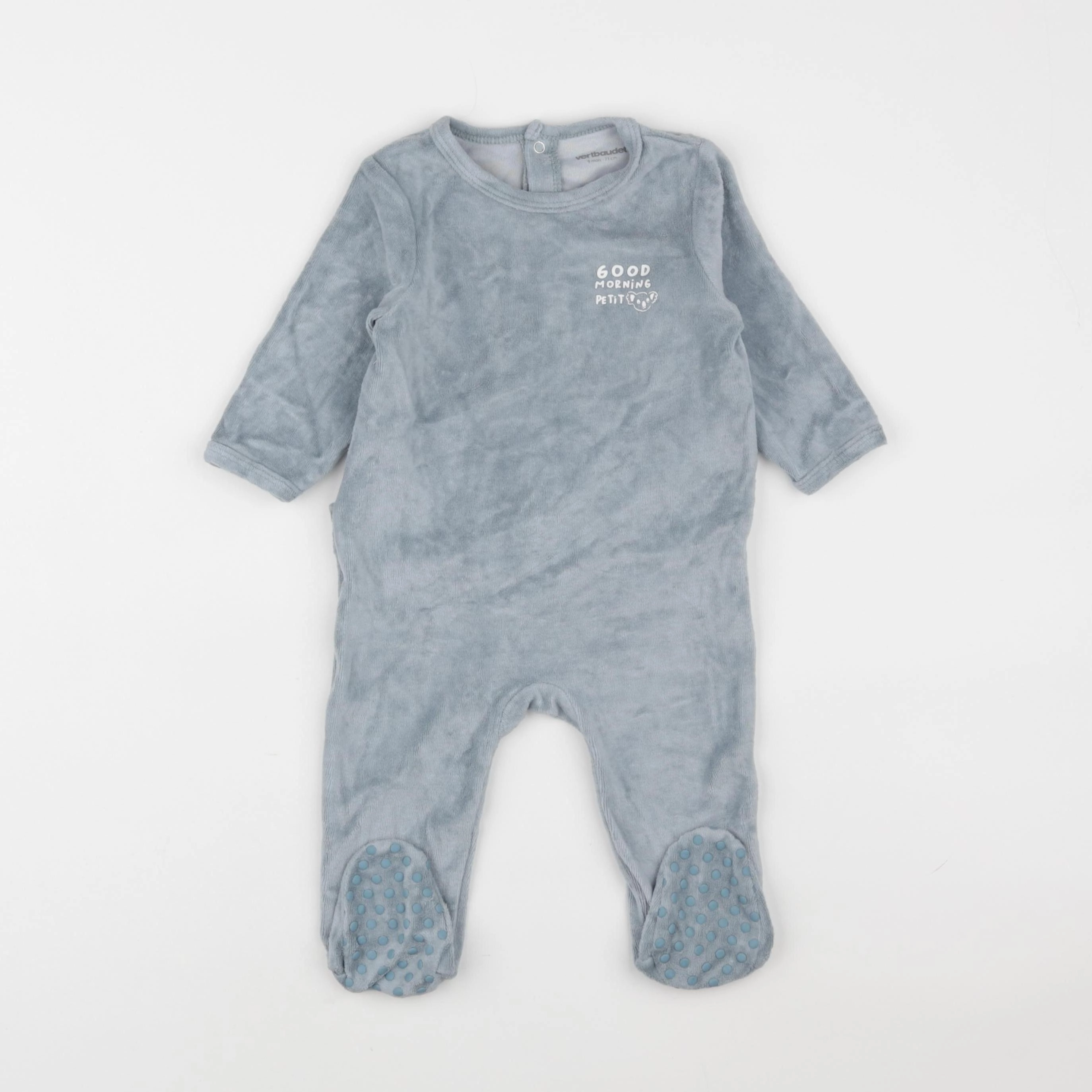 Vertbaudet - pyjama velours bleu - 9 mois