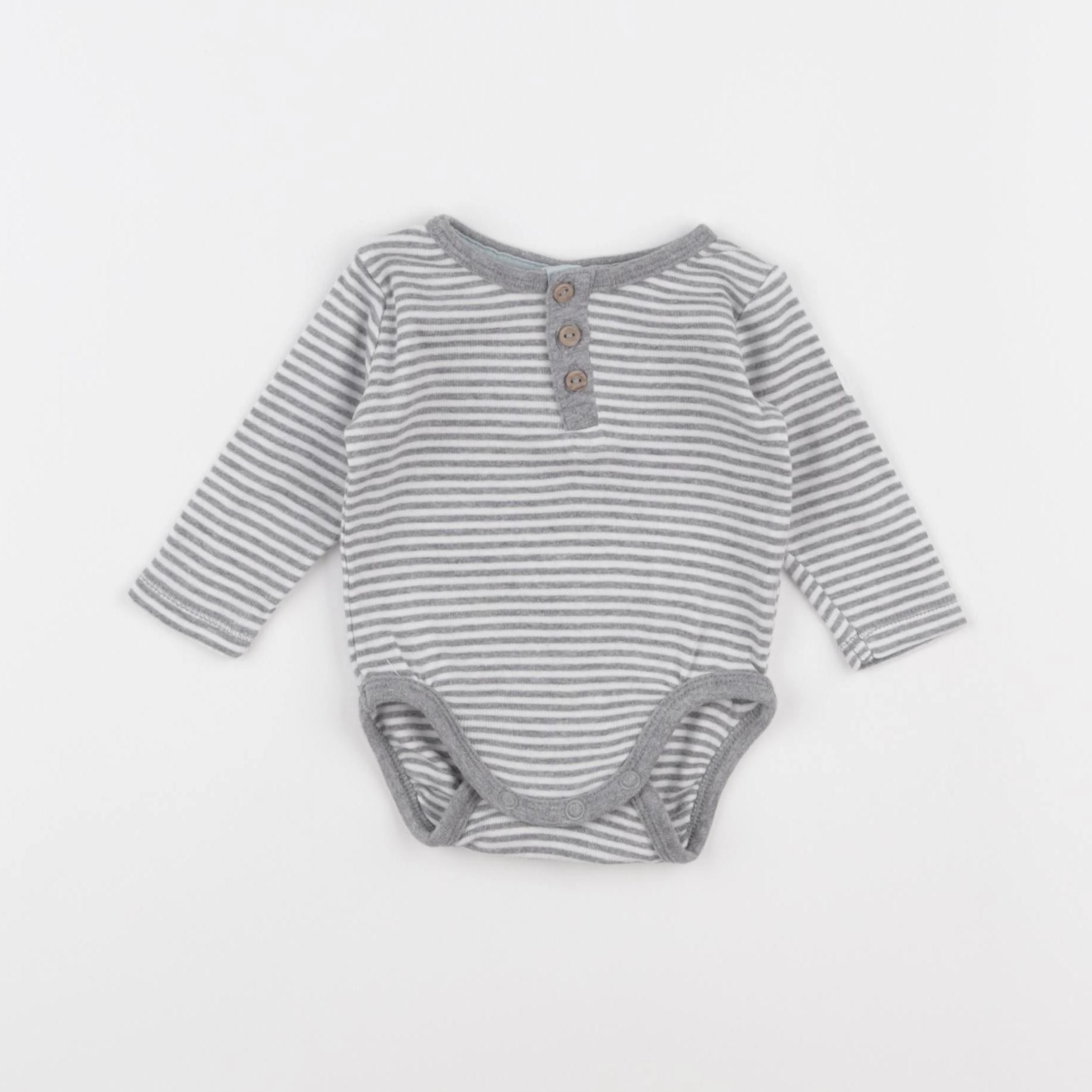 H&M - body gris, beige - 0/1 mois