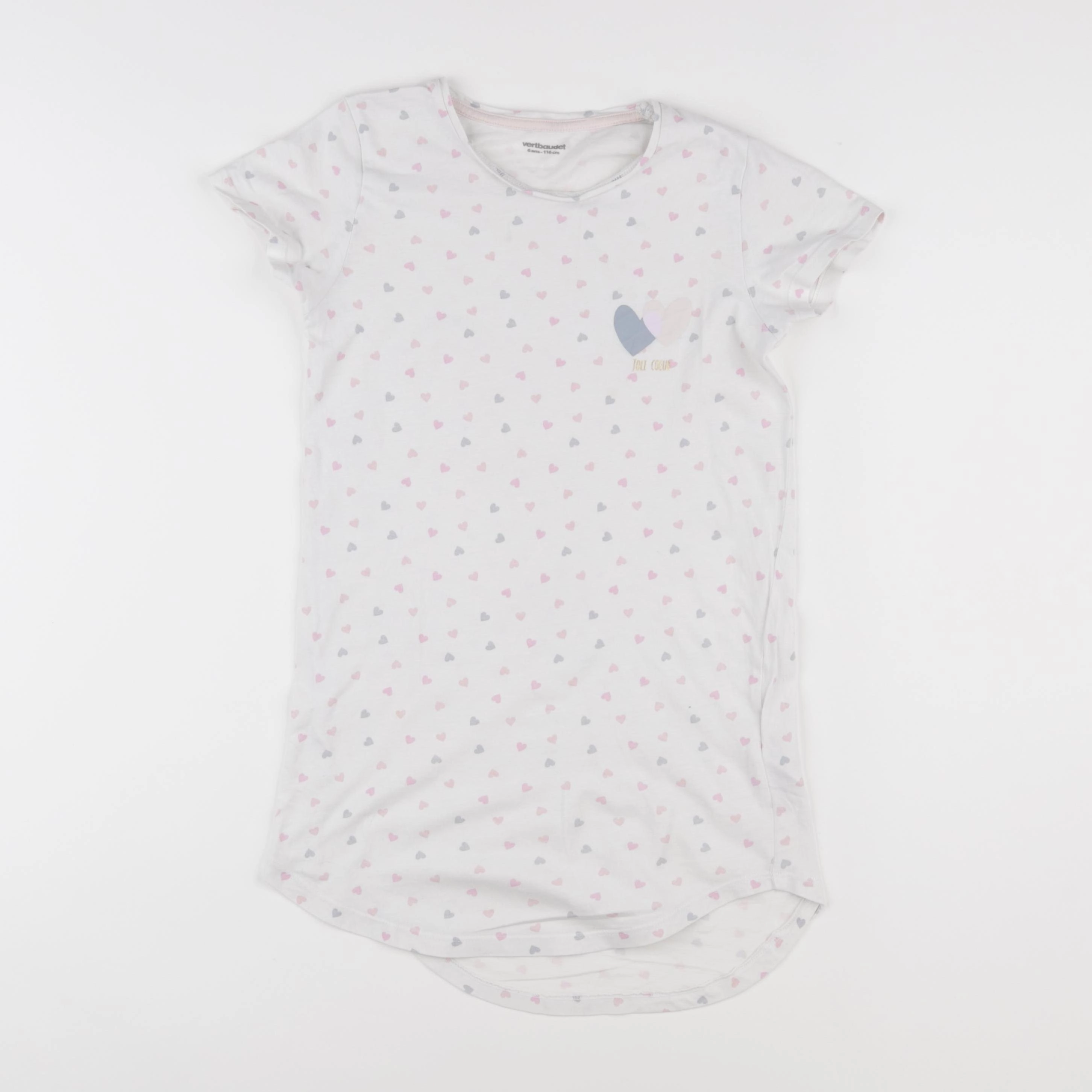 Vertbaudet - chemise de nuit coton blanc - 6 ans