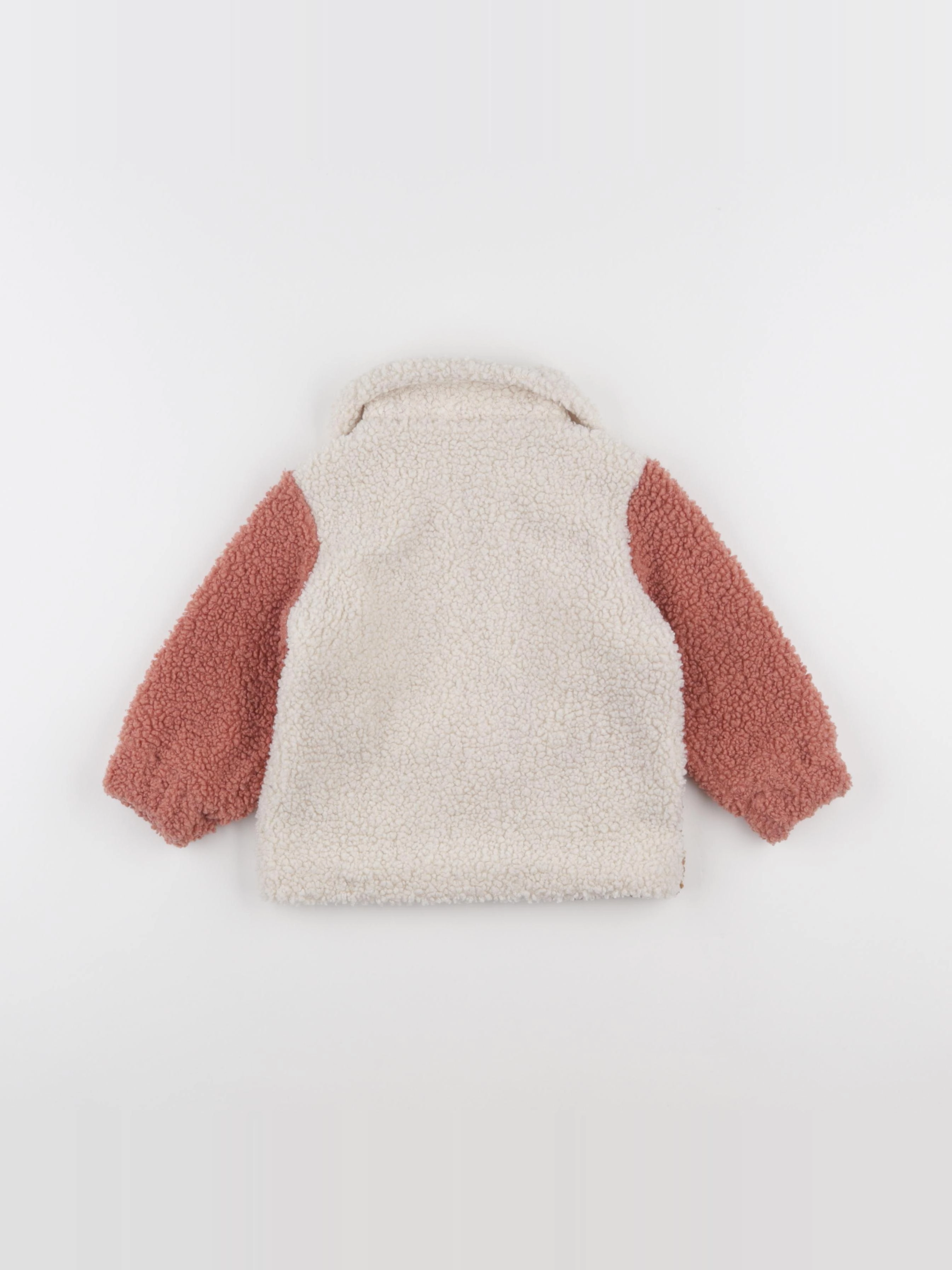 H&M - veste beige, rose - 9/12 mois