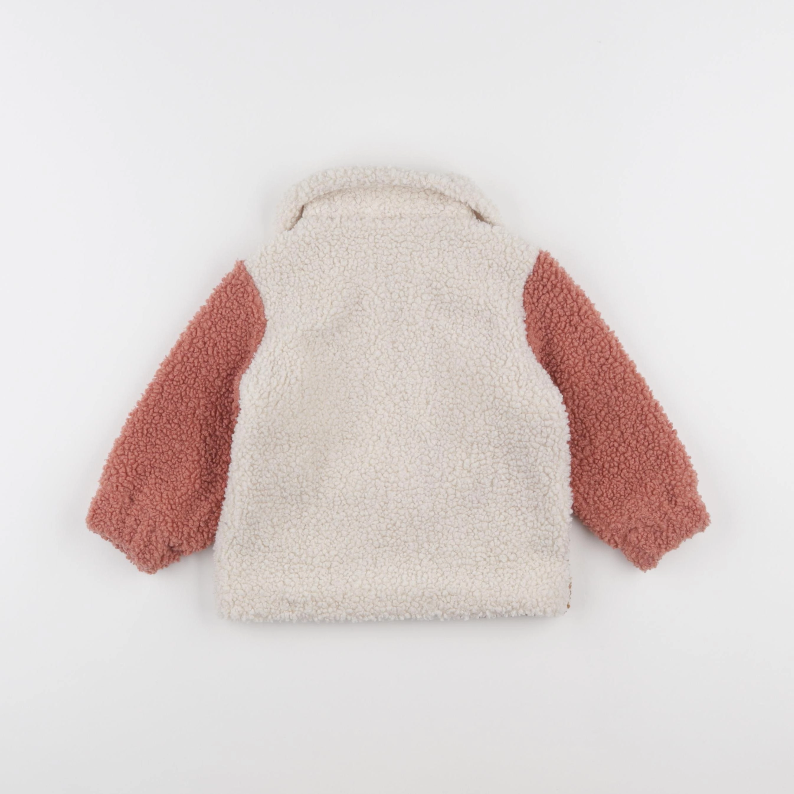 H&M - veste beige, rose - 9/12 mois