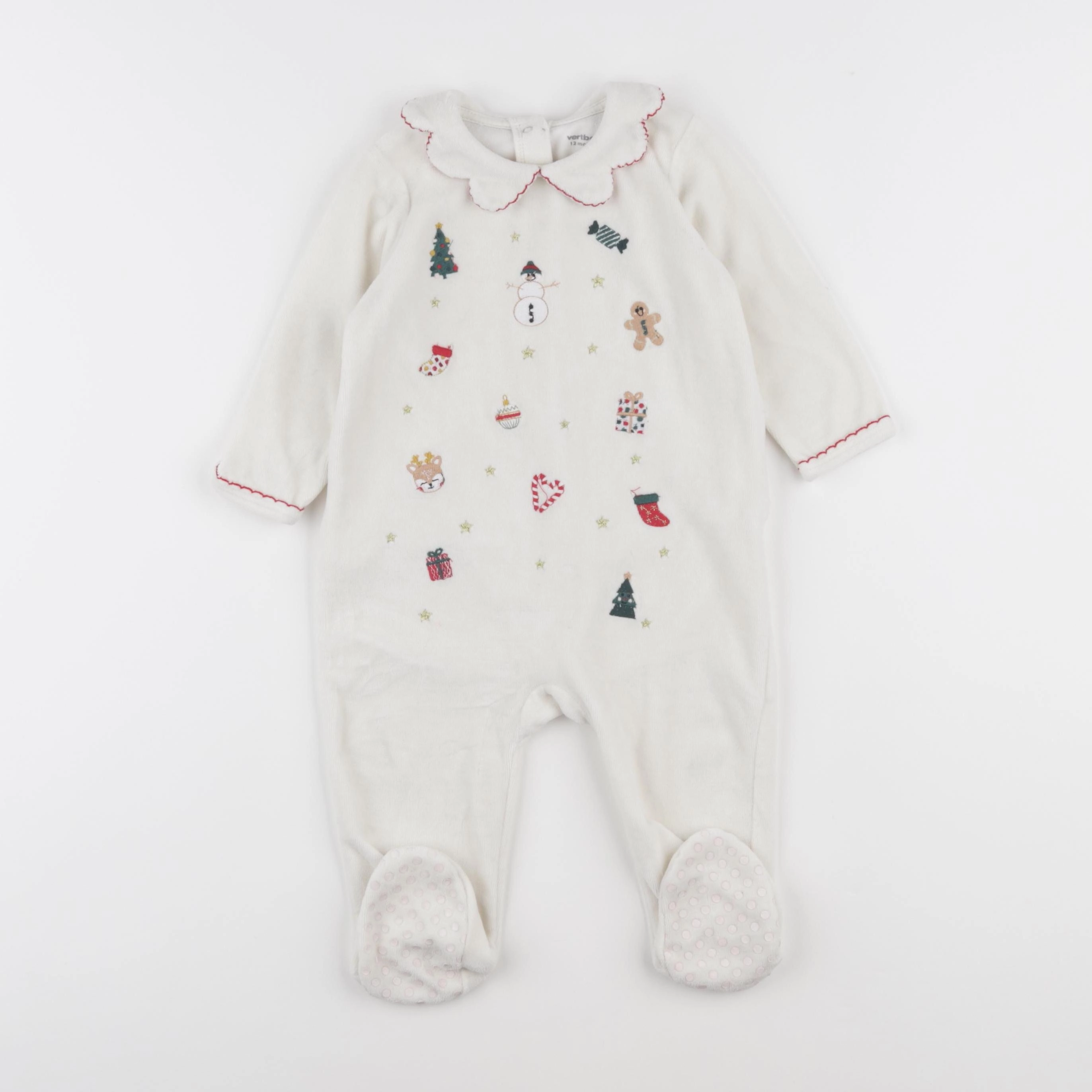 Vertbaudet - pyjama velours beige - 12 mois