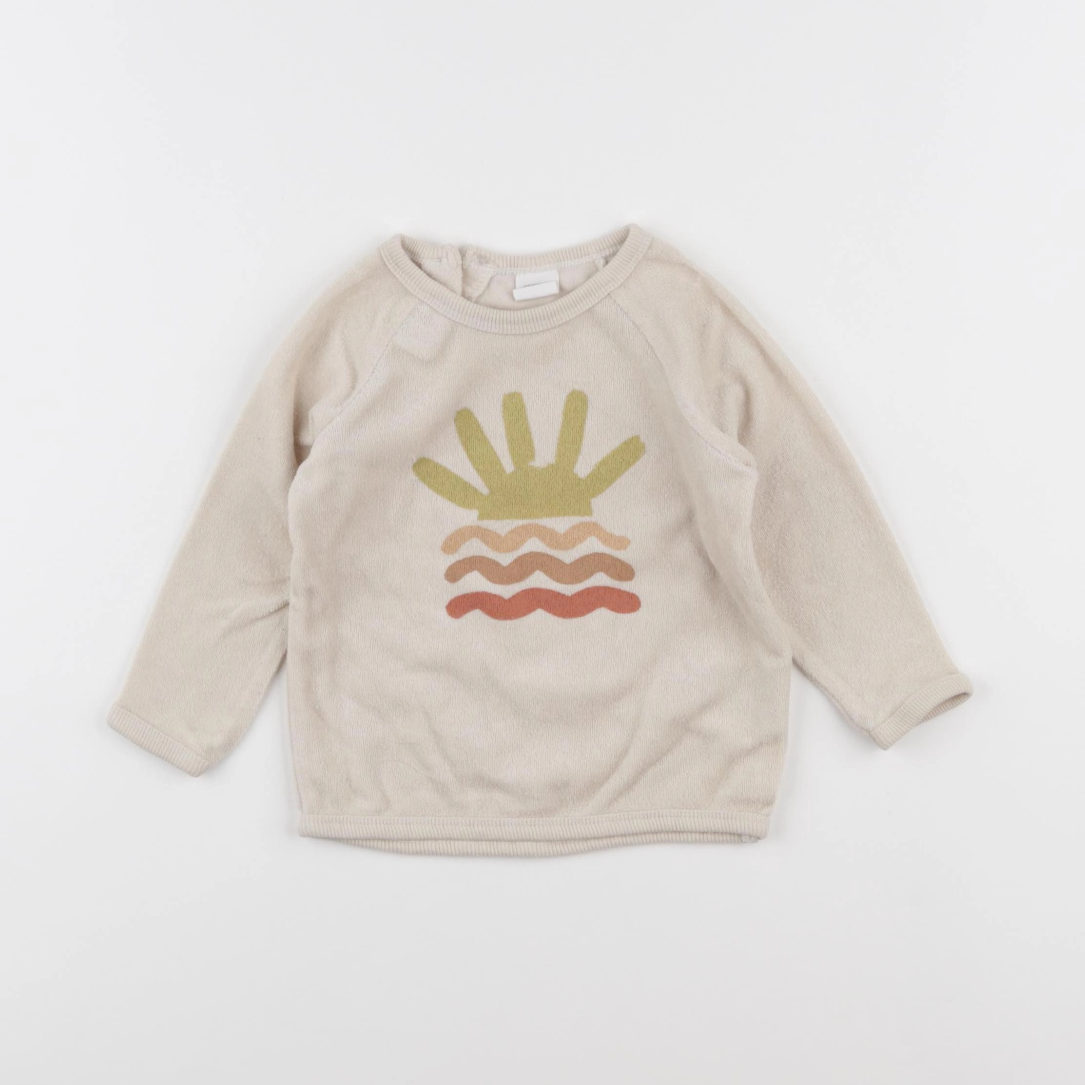 H&M - sweat beige - 6/9 mois