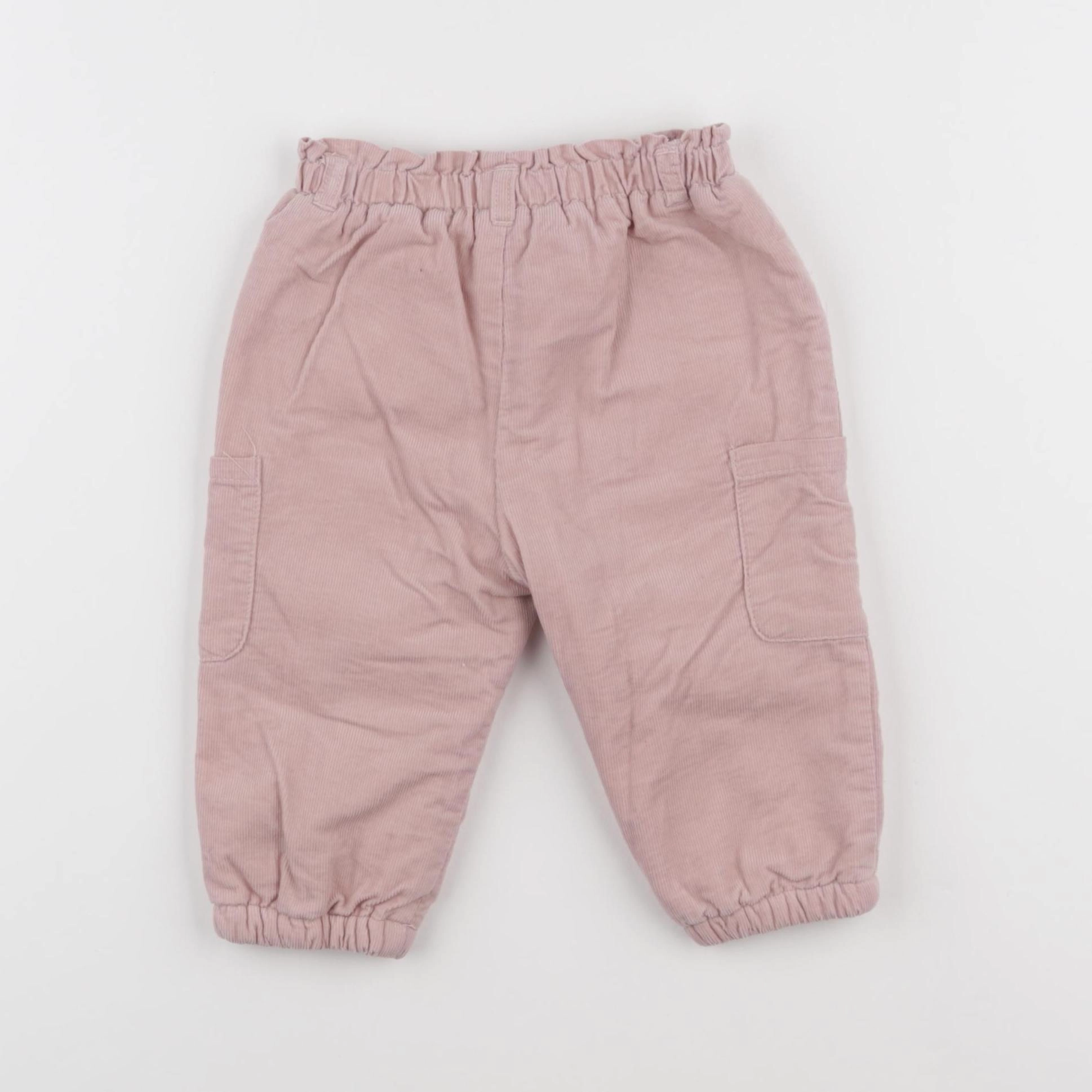 Vertbaudet - pantalon doublé rose - 12 mois