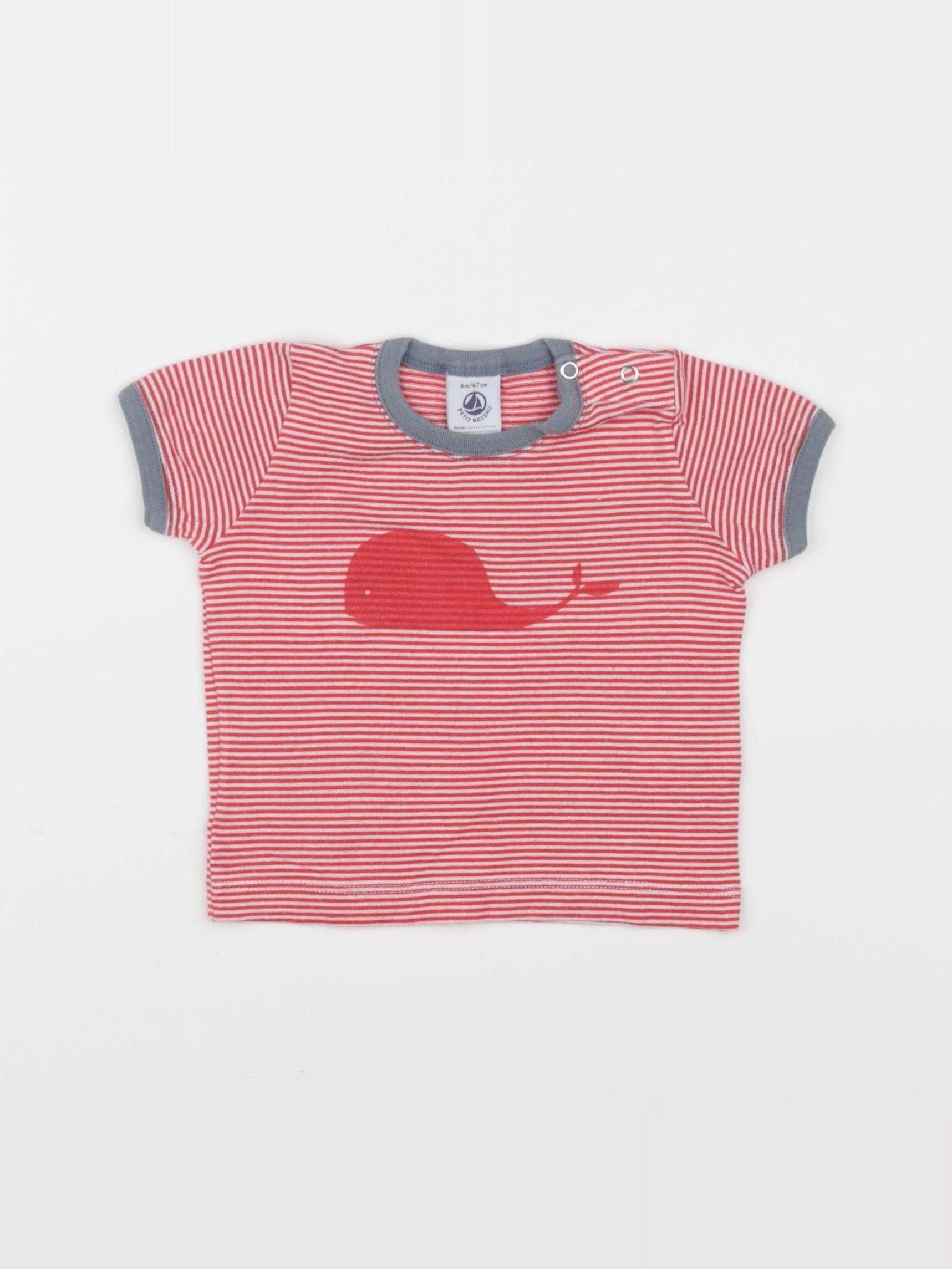 Petit Bateau - tee-shirt rouge - 6 mois