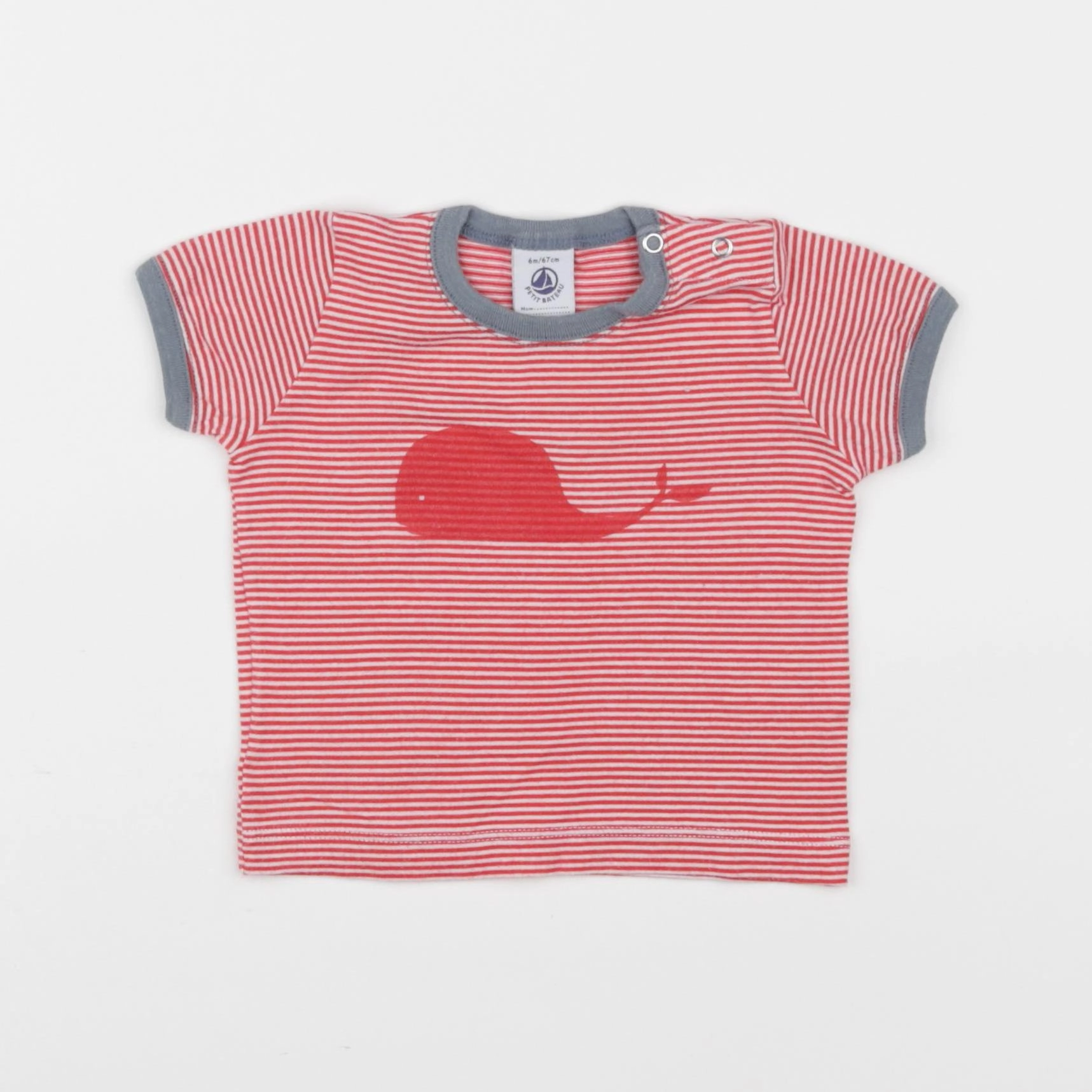 Petit Bateau - tee-shirt rouge - 6 mois
