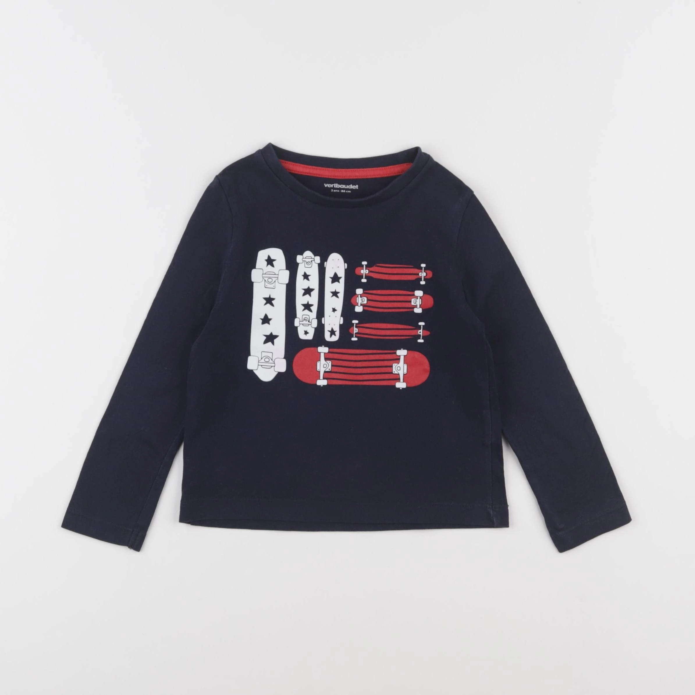 Vertbaudet - tee-shirt bleu - 2 ans