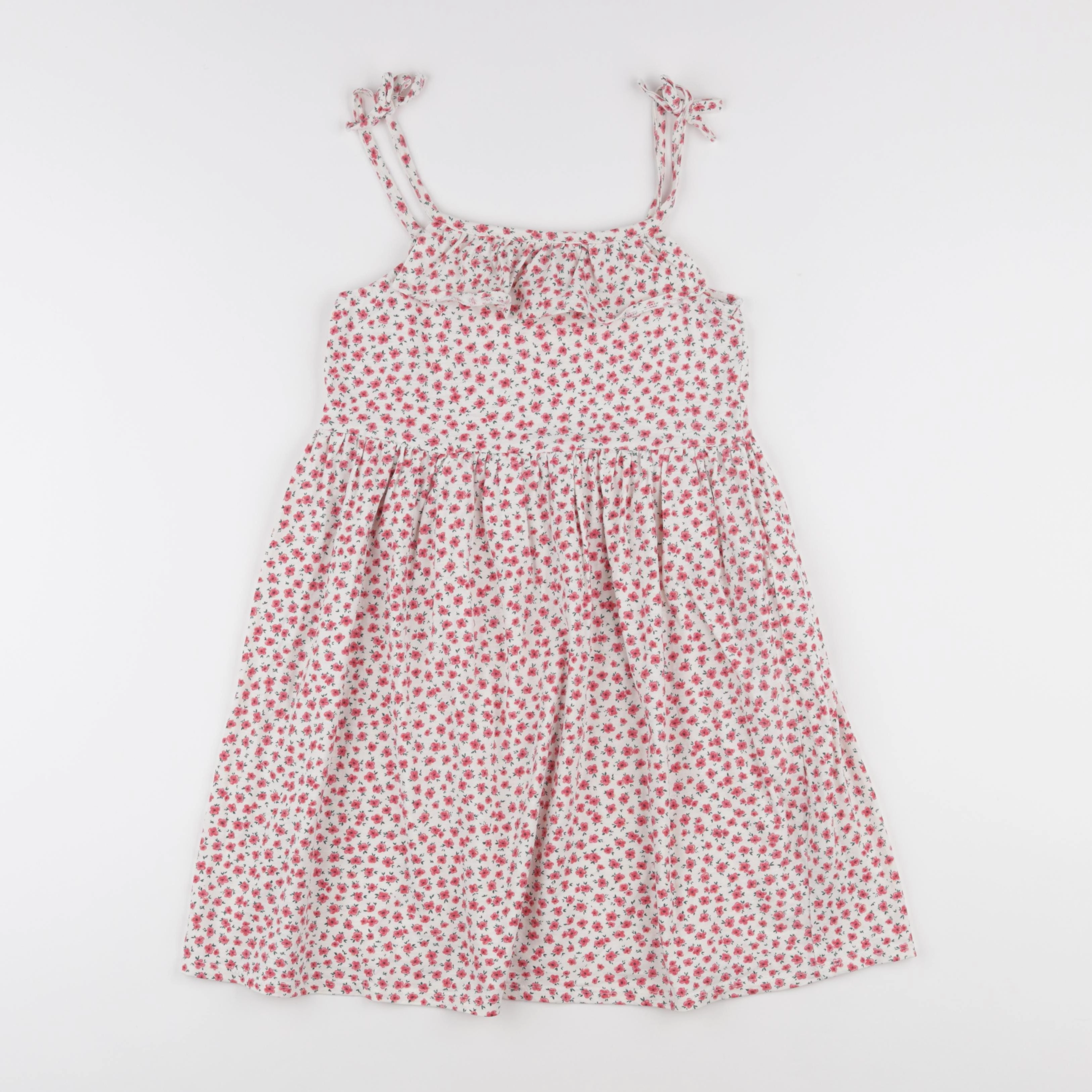 Vertbaudet - robe beige, rose - 10 ans