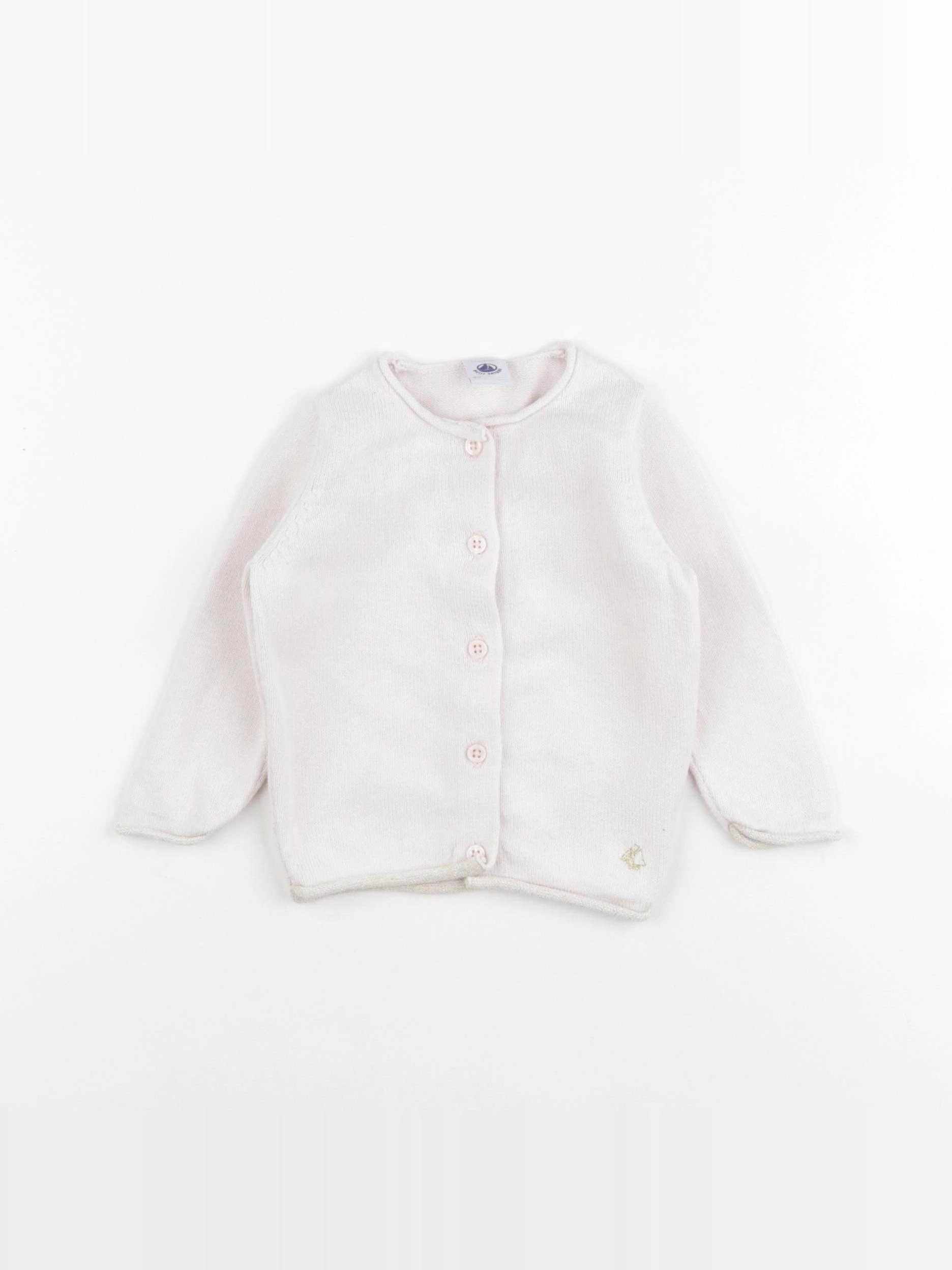 Petit Bateau - gilet rose - 12 mois