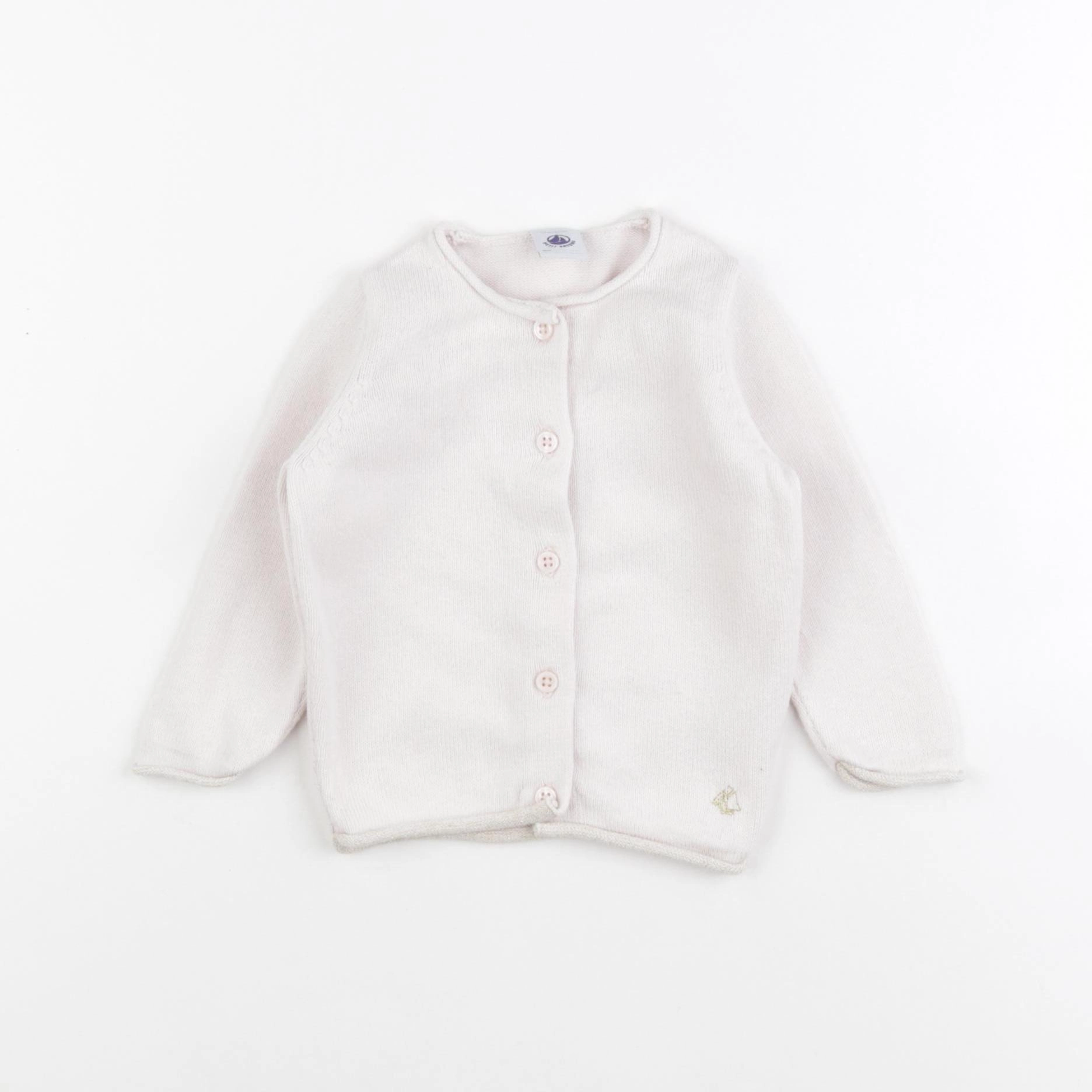Petit Bateau - gilet rose - 12 mois