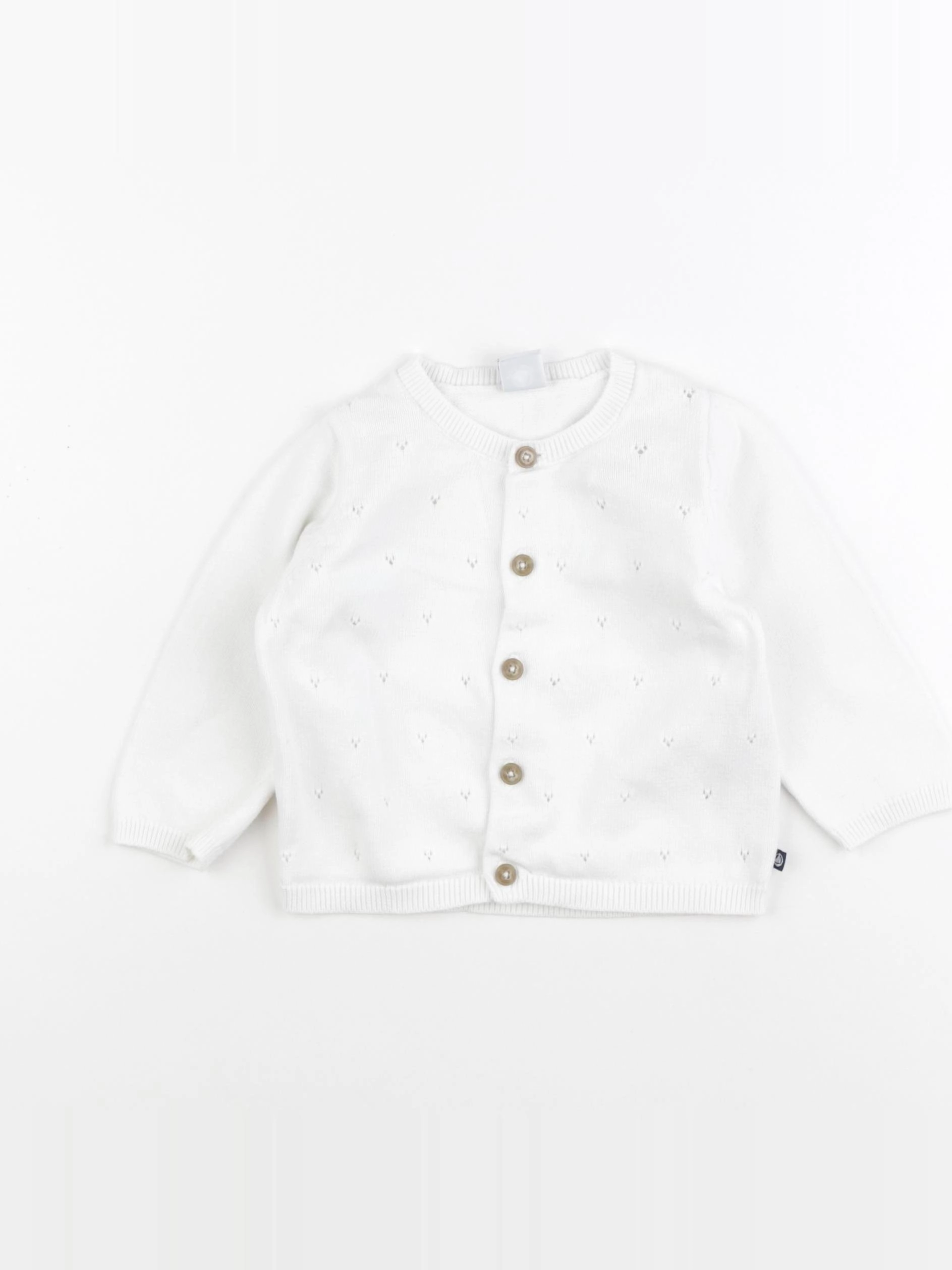 Petit Bateau - gilet blanc - 18 mois