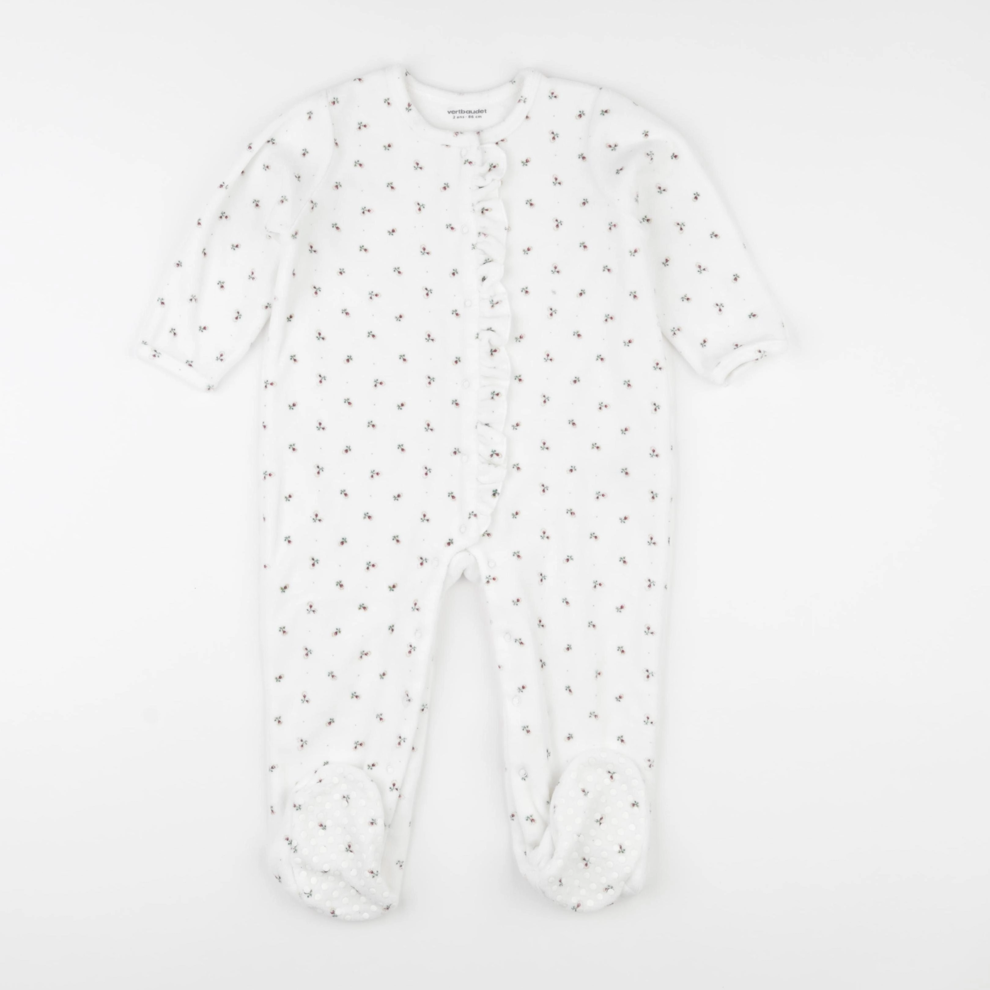 Vertbaudet - pyjama velours blanc - 2 ans