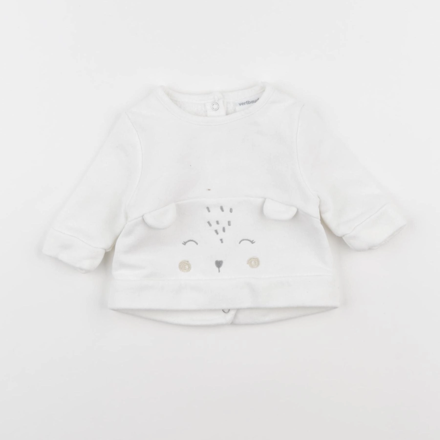 Vertbaudet - sweat blanc - 0/1 mois
